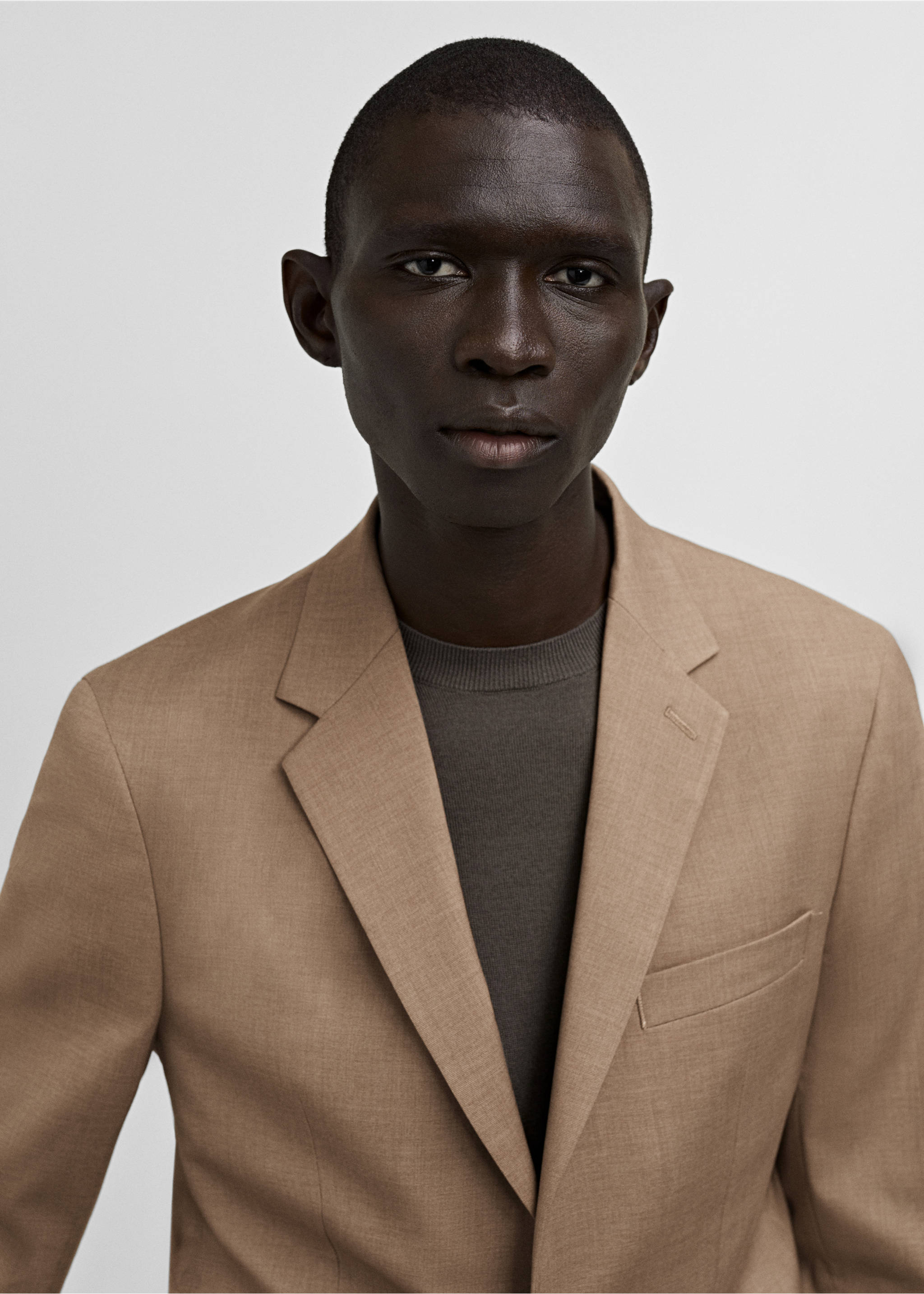 Milan slim-fit suit jacket - Details of the article 1, Beige. Ref: 87010635-00.