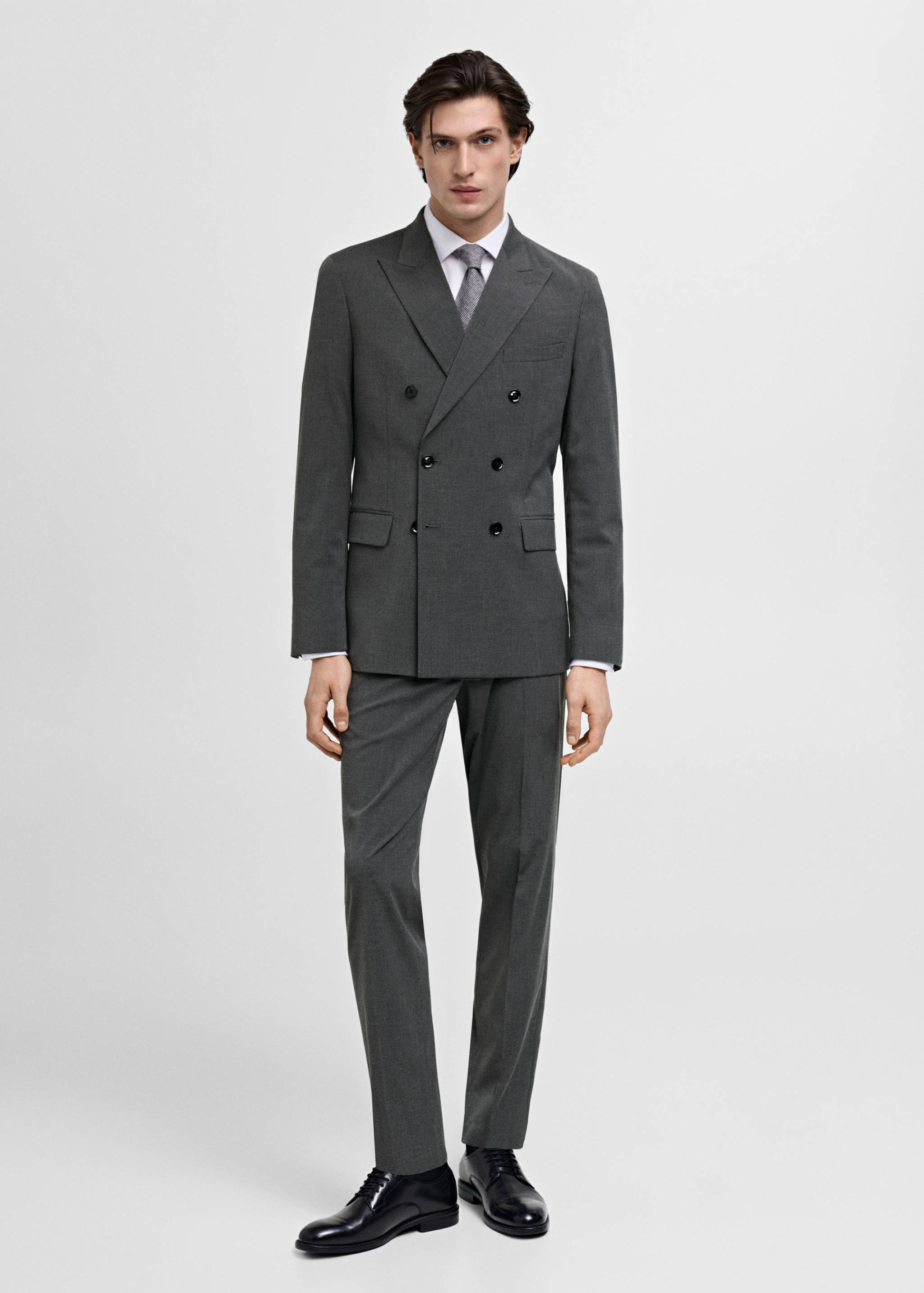 Monaco double-breasted slim-fit suit blazer - General plane