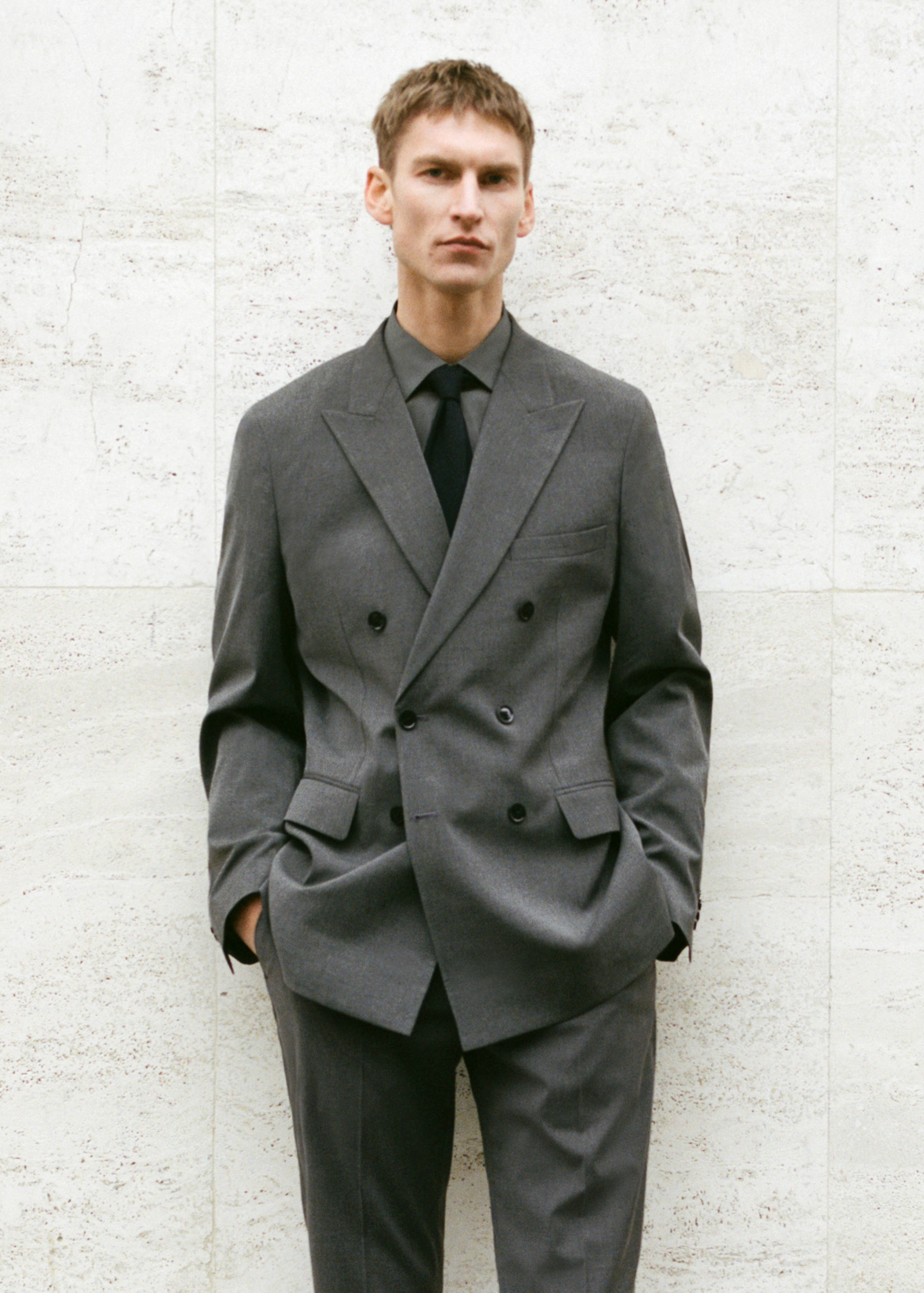 Monaco double-breasted slim-fit suit blazer - Details of the article 3