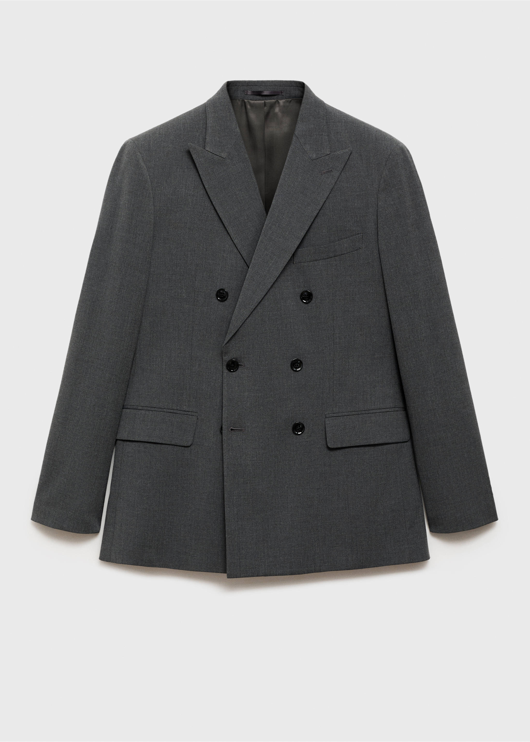 Monaco double-breasted slim-fit suit jacket - Article without model, Grey. Ref: 87010636-00.