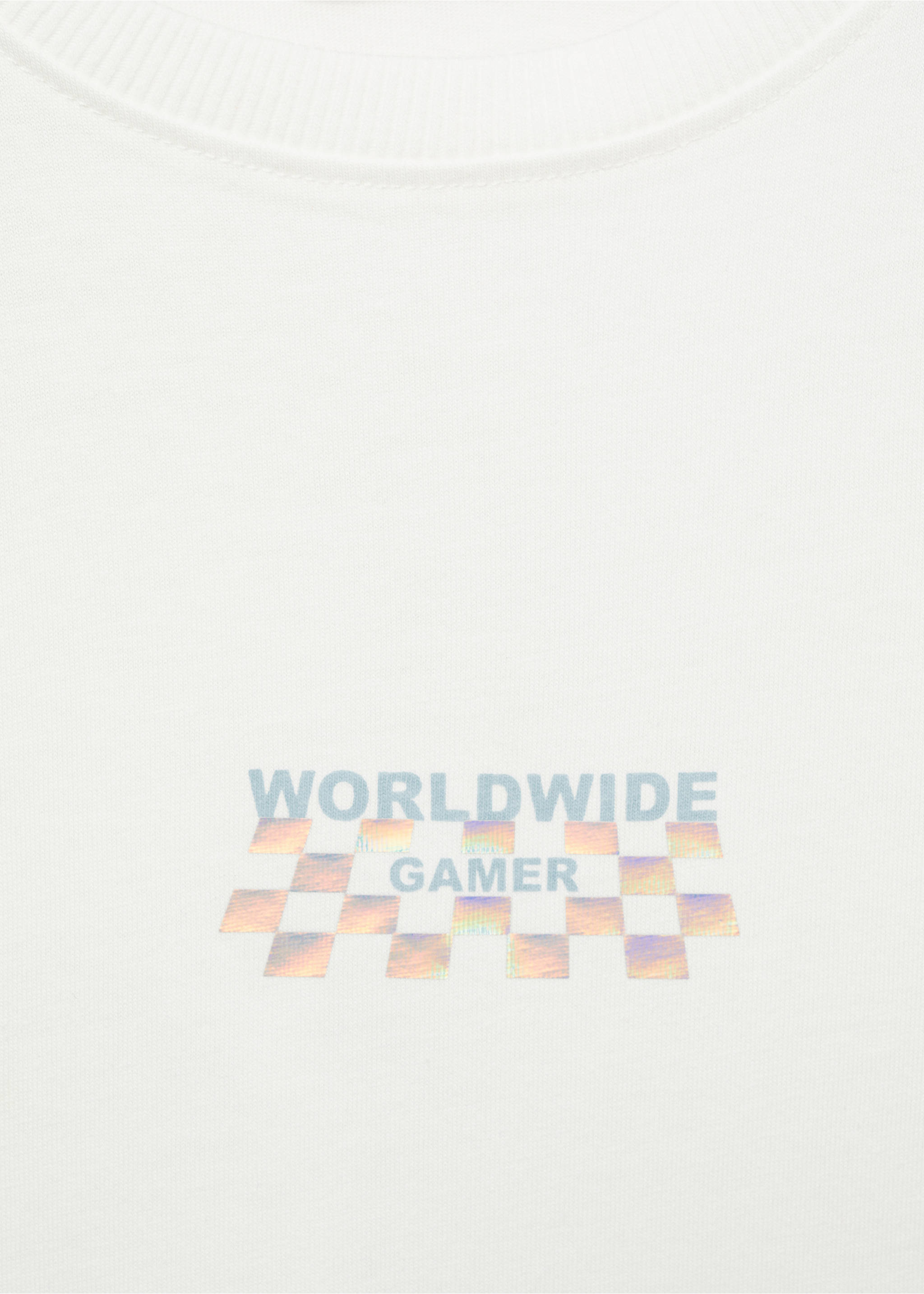 Langärmliges Print-T-Shirt - Detail des Artikels 8, Cremeweiß. Ref: 87010638-00.