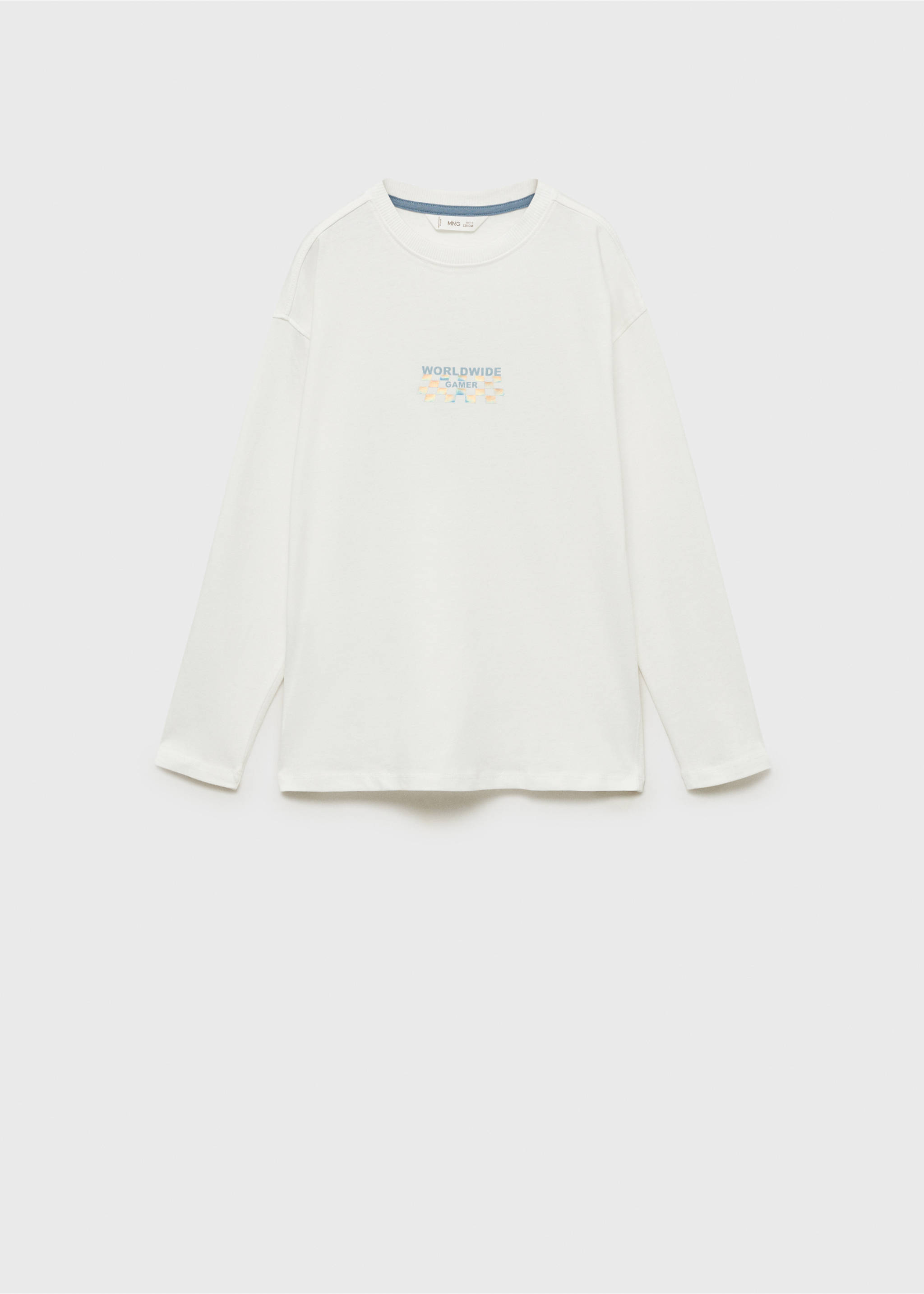 Printed long sleeve t-shirt - Article without model, Off White. Ref: 87010638-00.