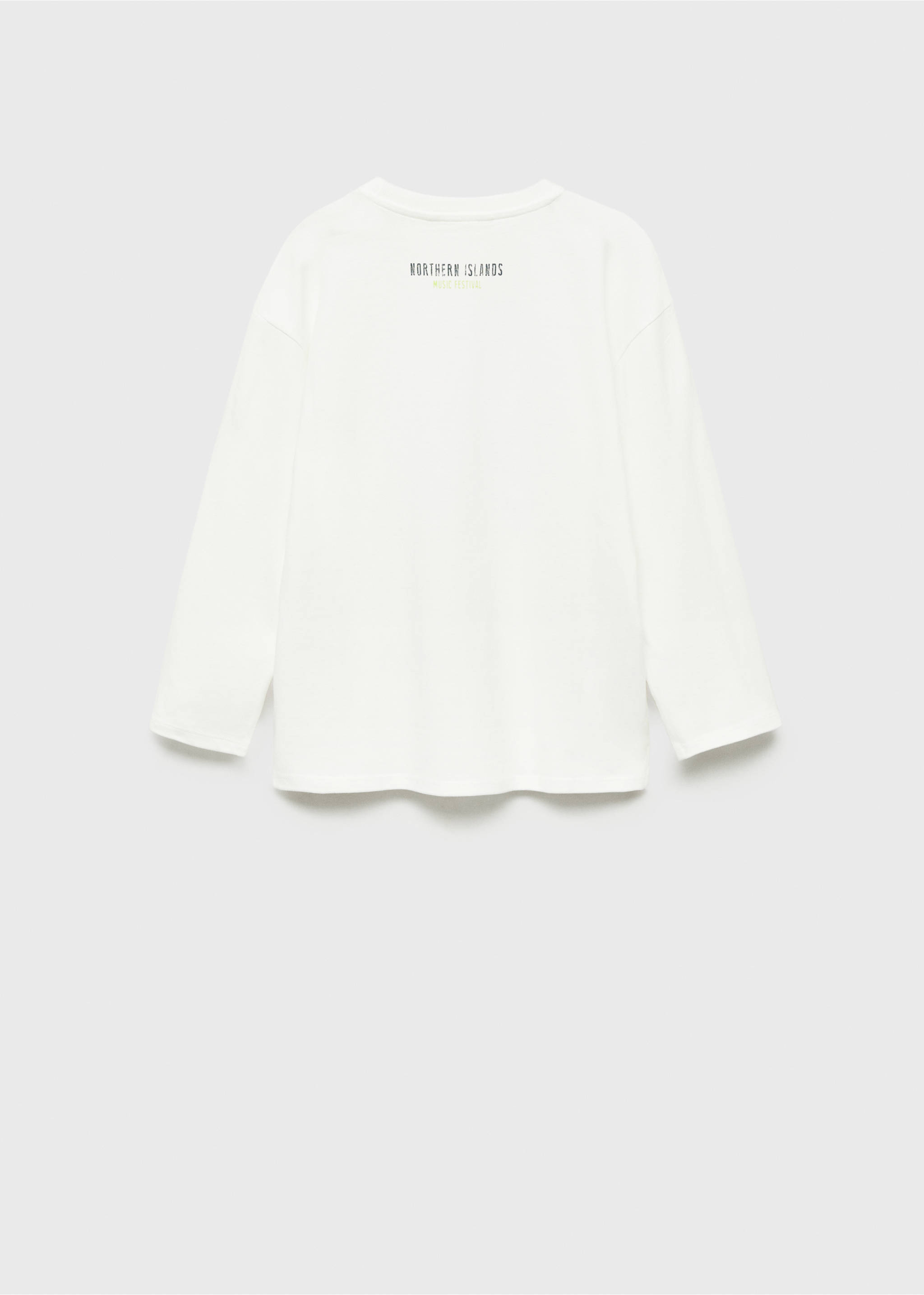 T-shirt tête de mort imprimée - Verso de l’article, Blanc cassé. Ref: 87010639-00.