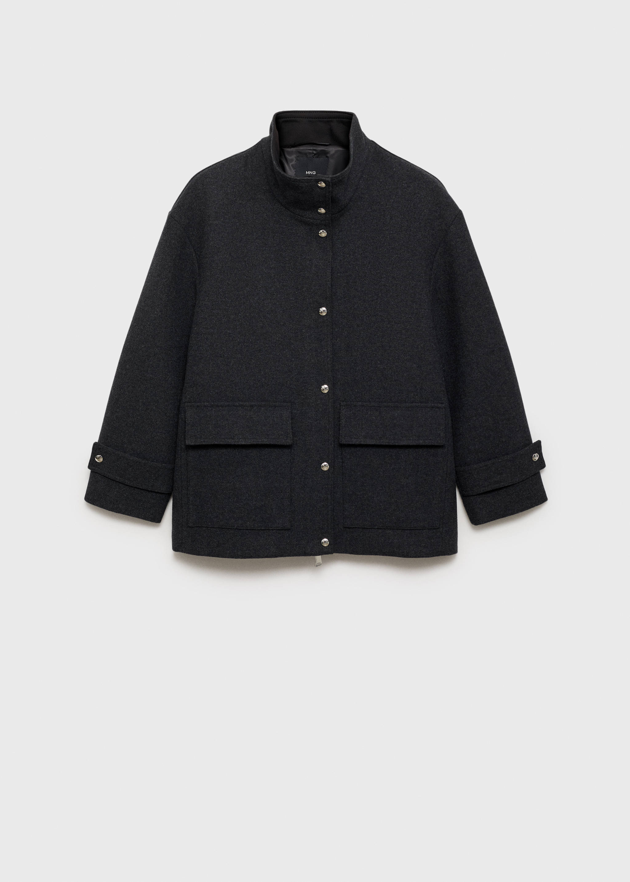 High neck midi wool coat - Article without model