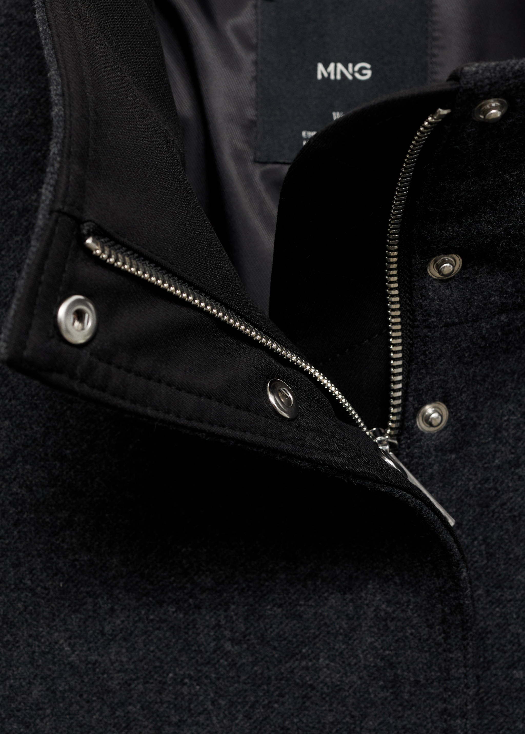 High neck midi wool coat - Details of the article 8