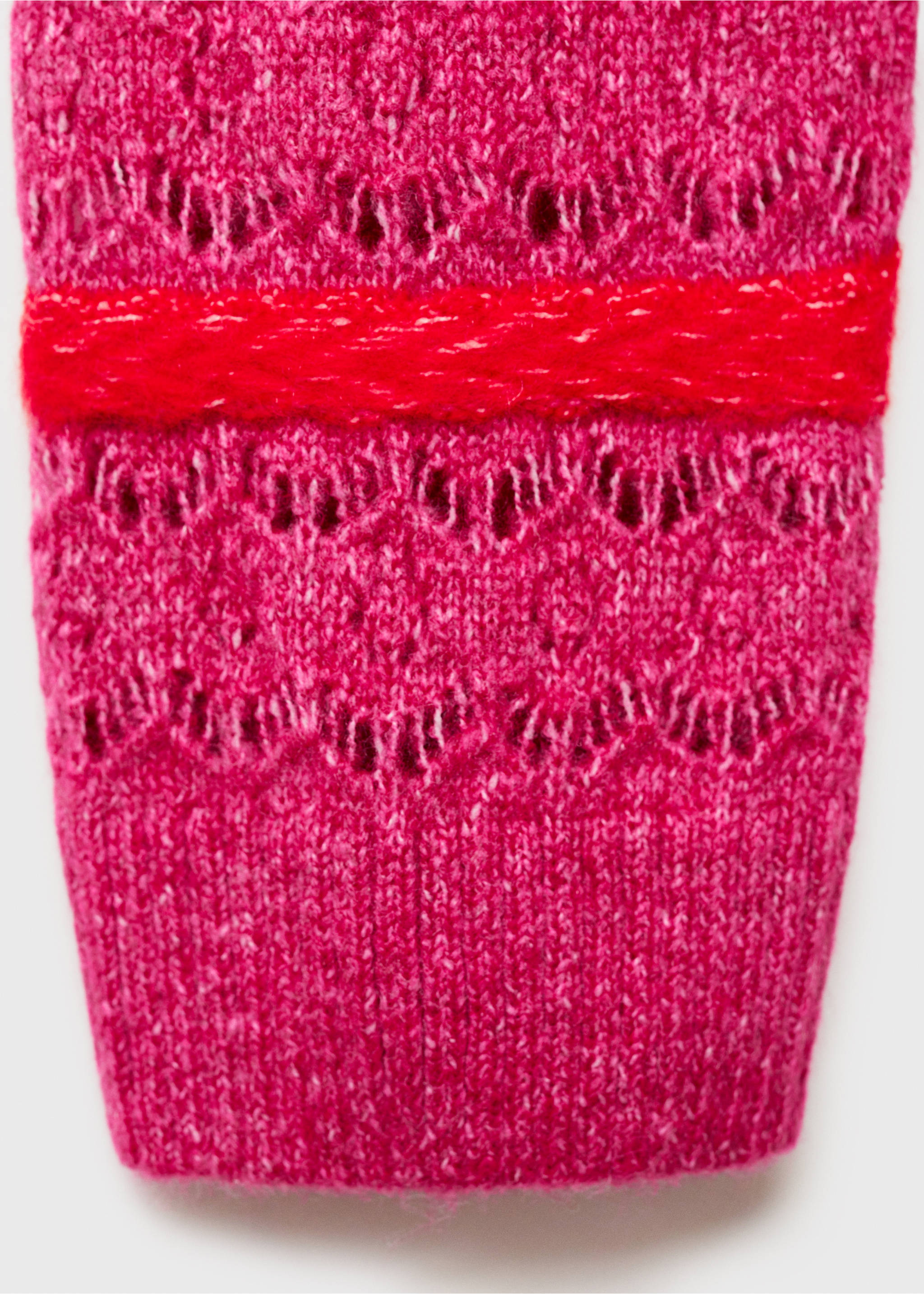 Two-tone sweater with lace design - Details of the article 0, Pastel Pink. Ref: 87010652-00.