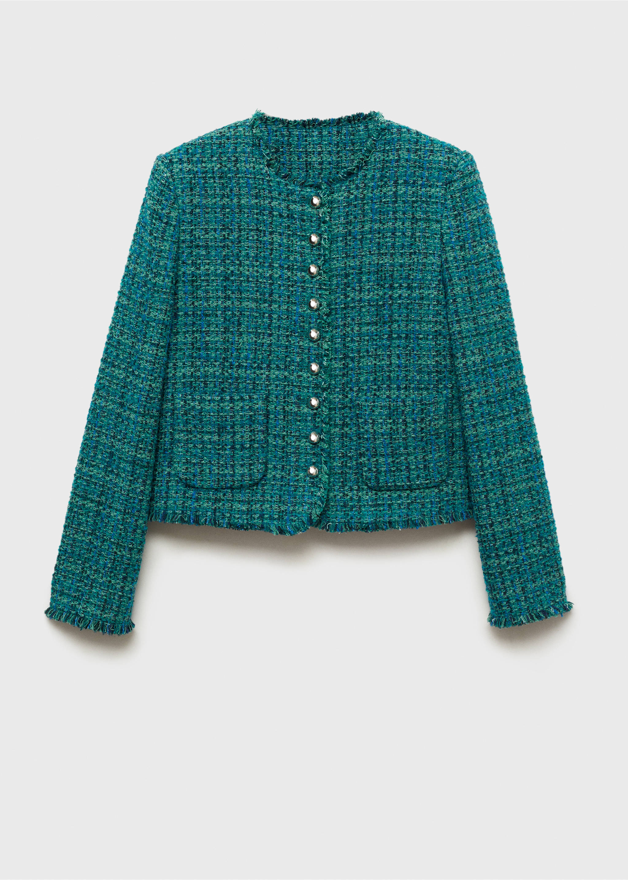 Pocket tweed jacket - Article without model, Petrol Blue. Ref: 87010655-00.