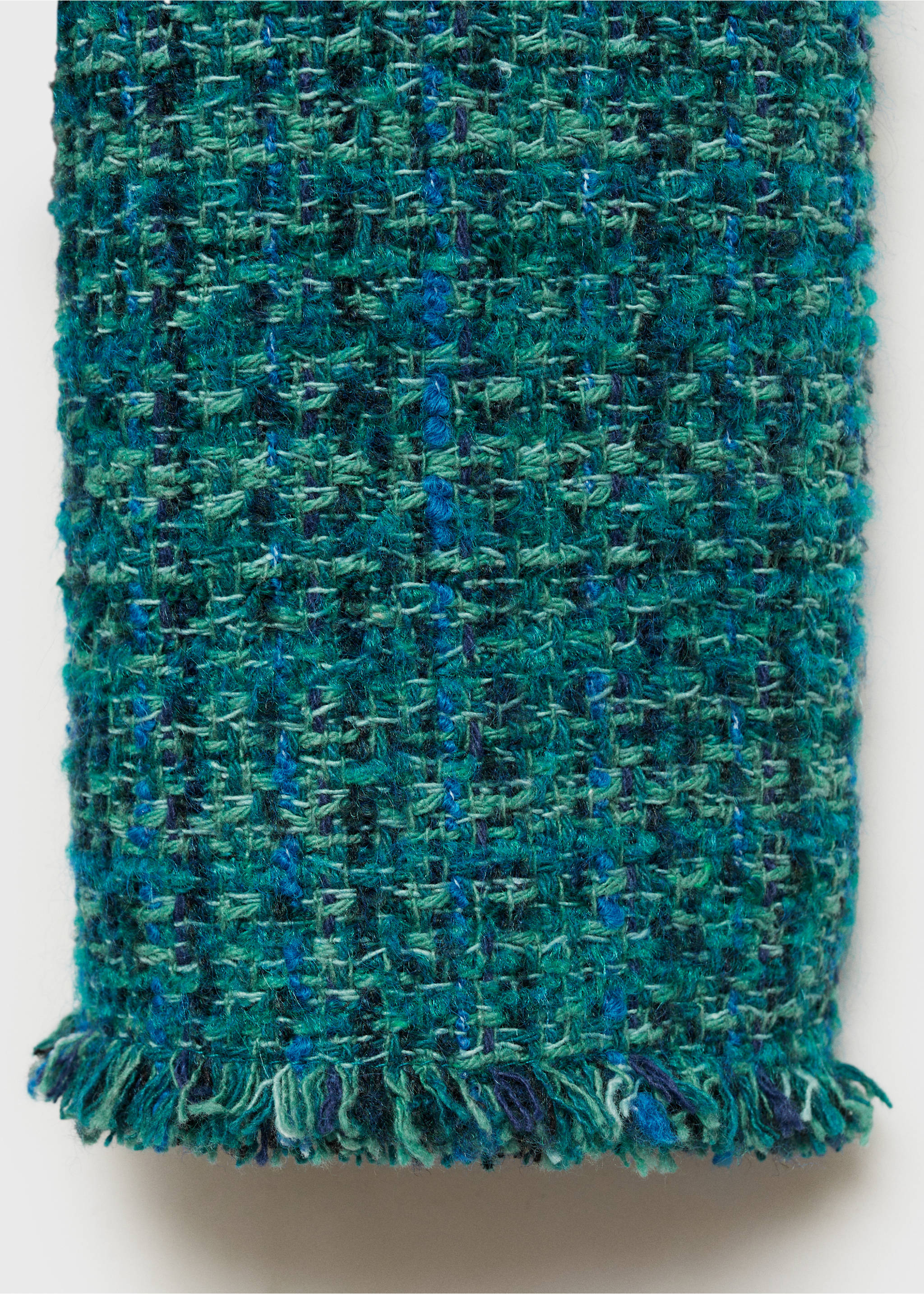 Pocket tweed jacket - Details of the article 0, Petrol Blue. Ref: 87010655-00.