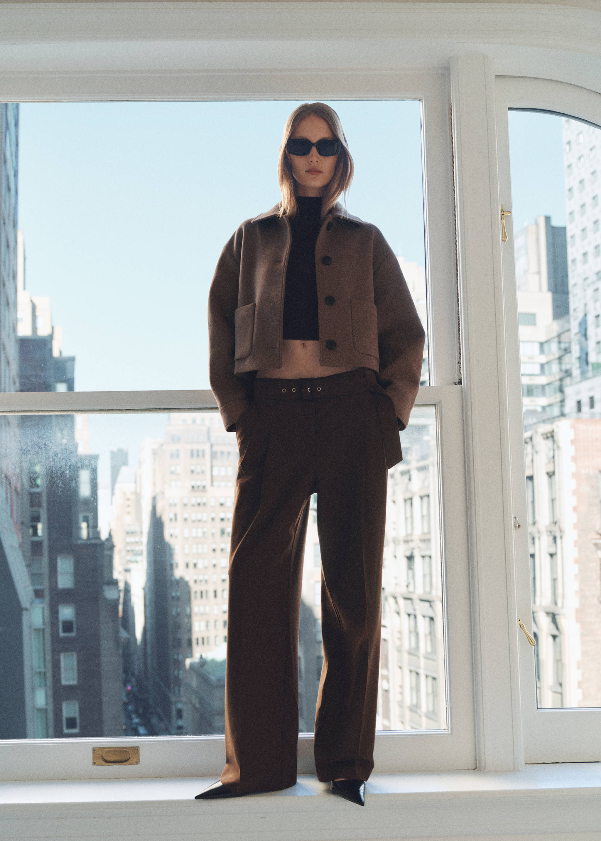 Chaqueta lana bolsillos - Plano general