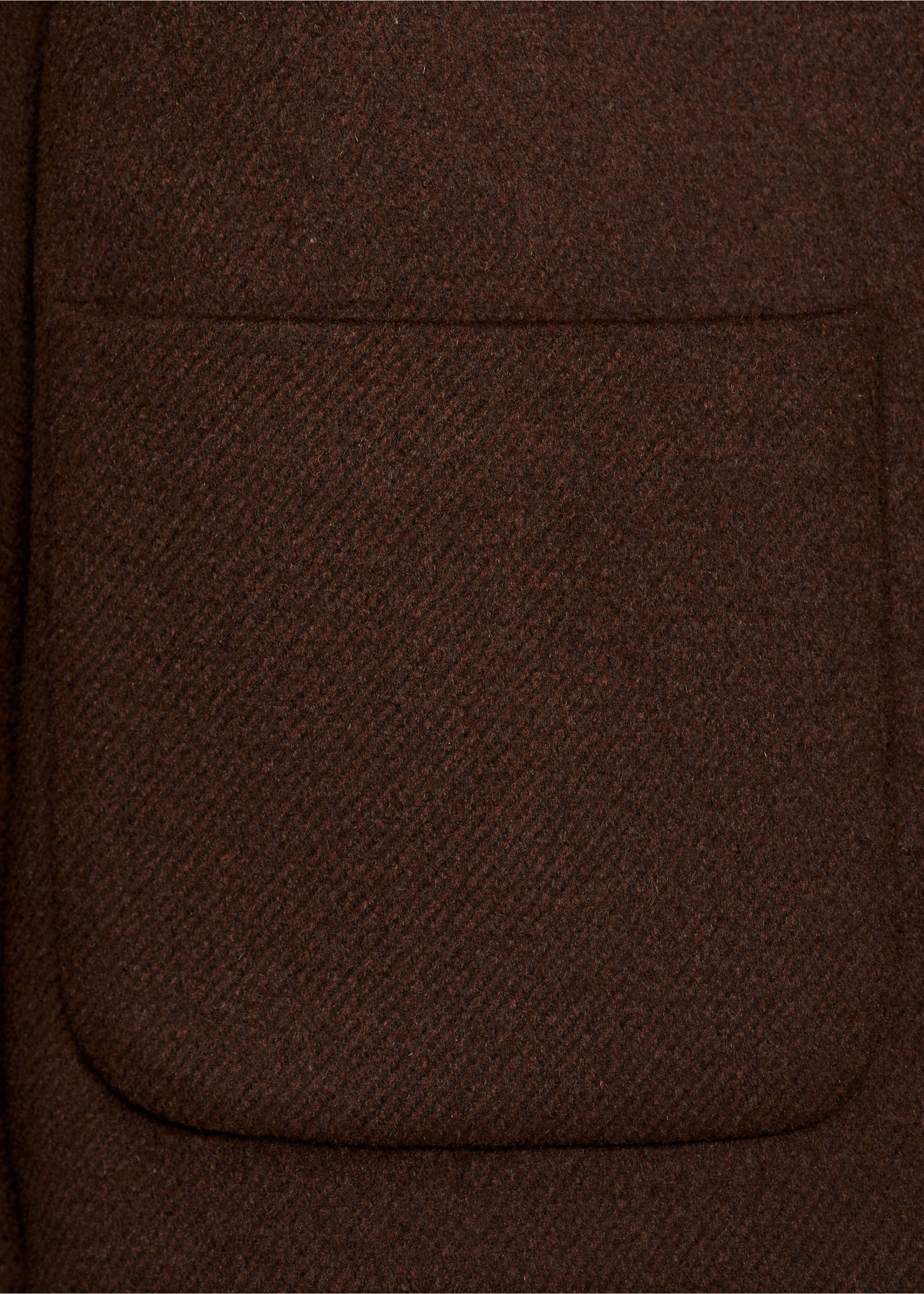 Wool jacket with pockets - Details of the article 8, Brown. Ref: 87010656-00.