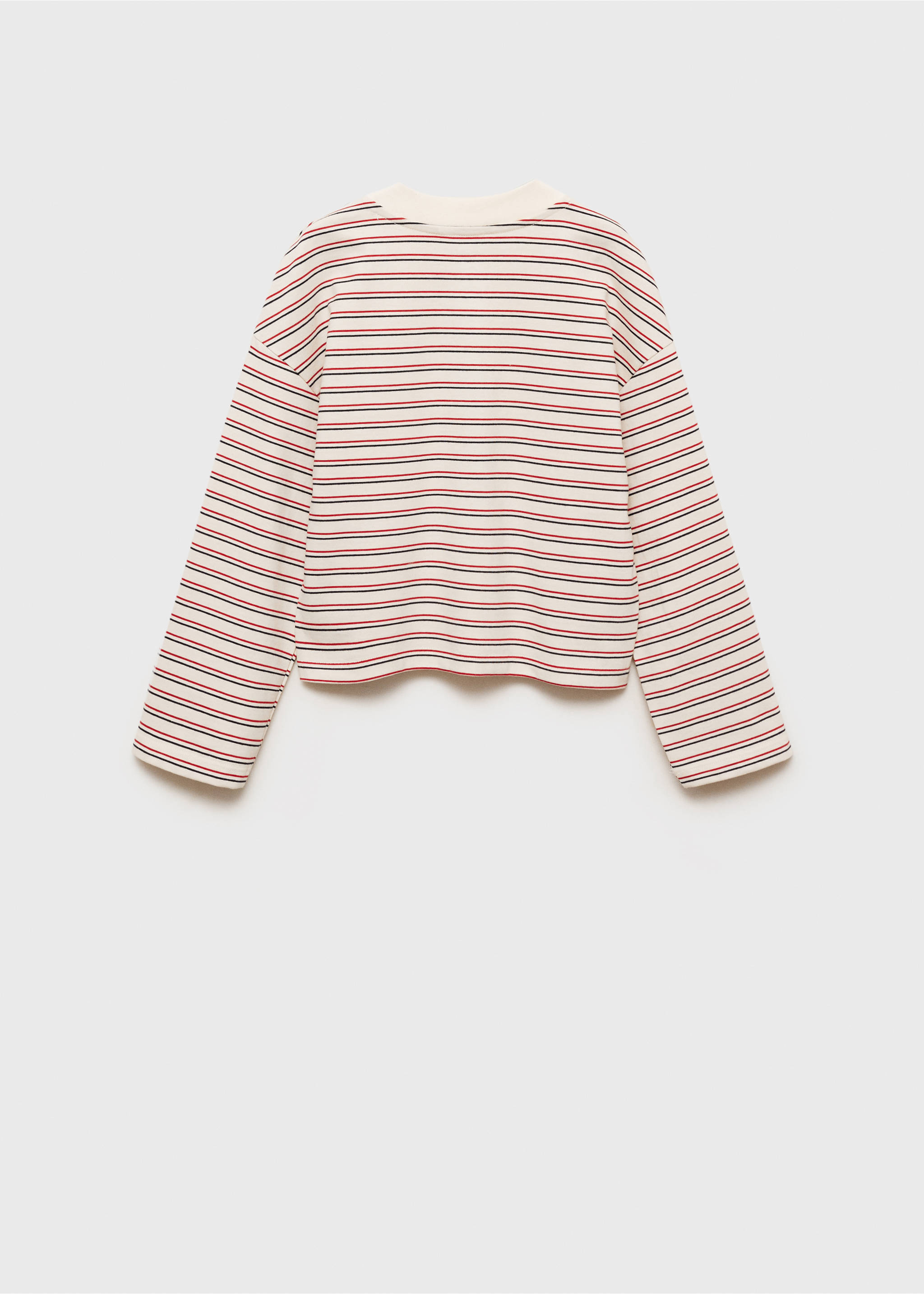 Gestreiftes Shirt mit Aufdruck - Rückseite des Artikels, Ecru. Ref: 87010658-00.