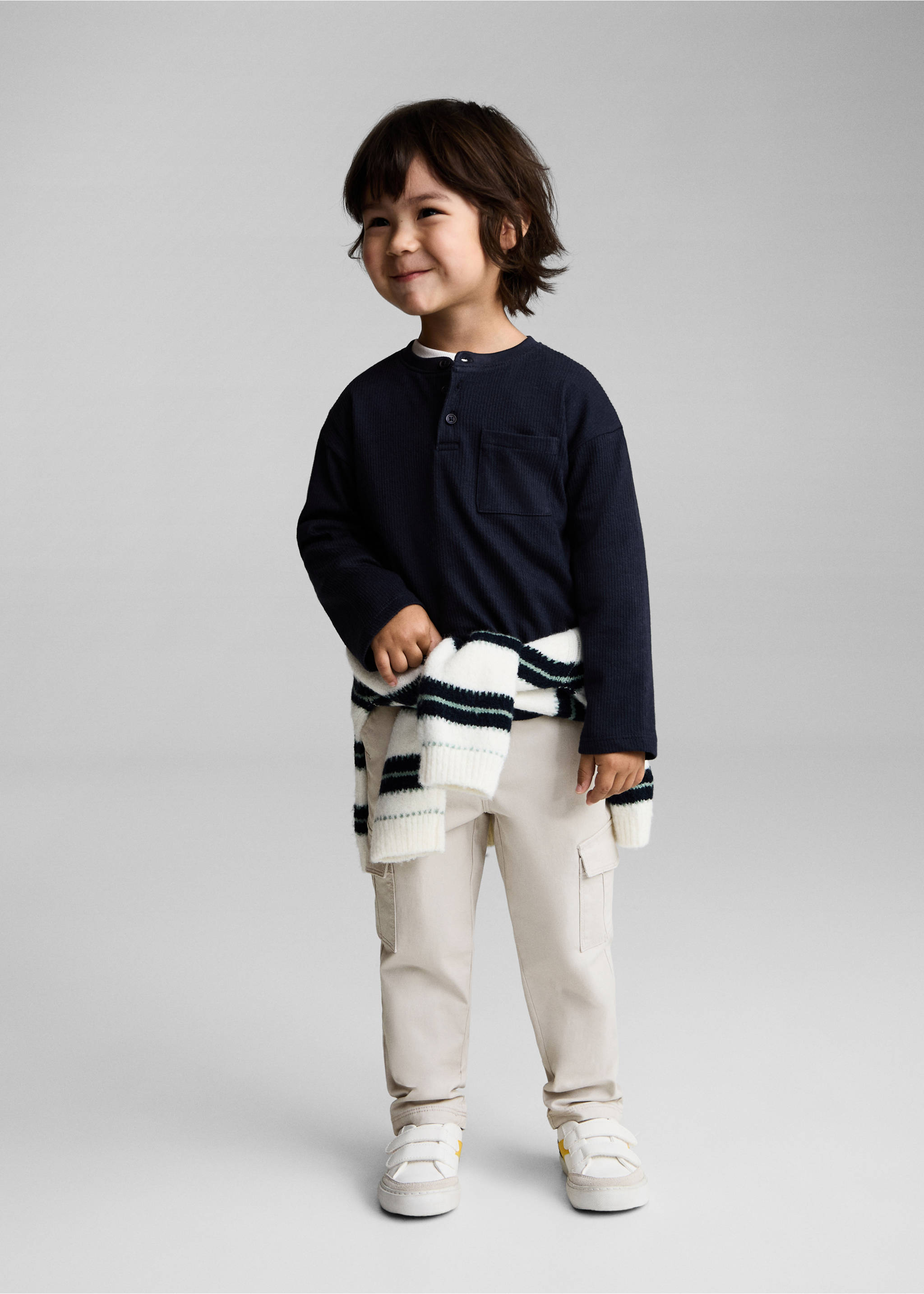 Buttoned long sleeve t-shirt - General plane, Dark Navy. Ref: 87011049-00.