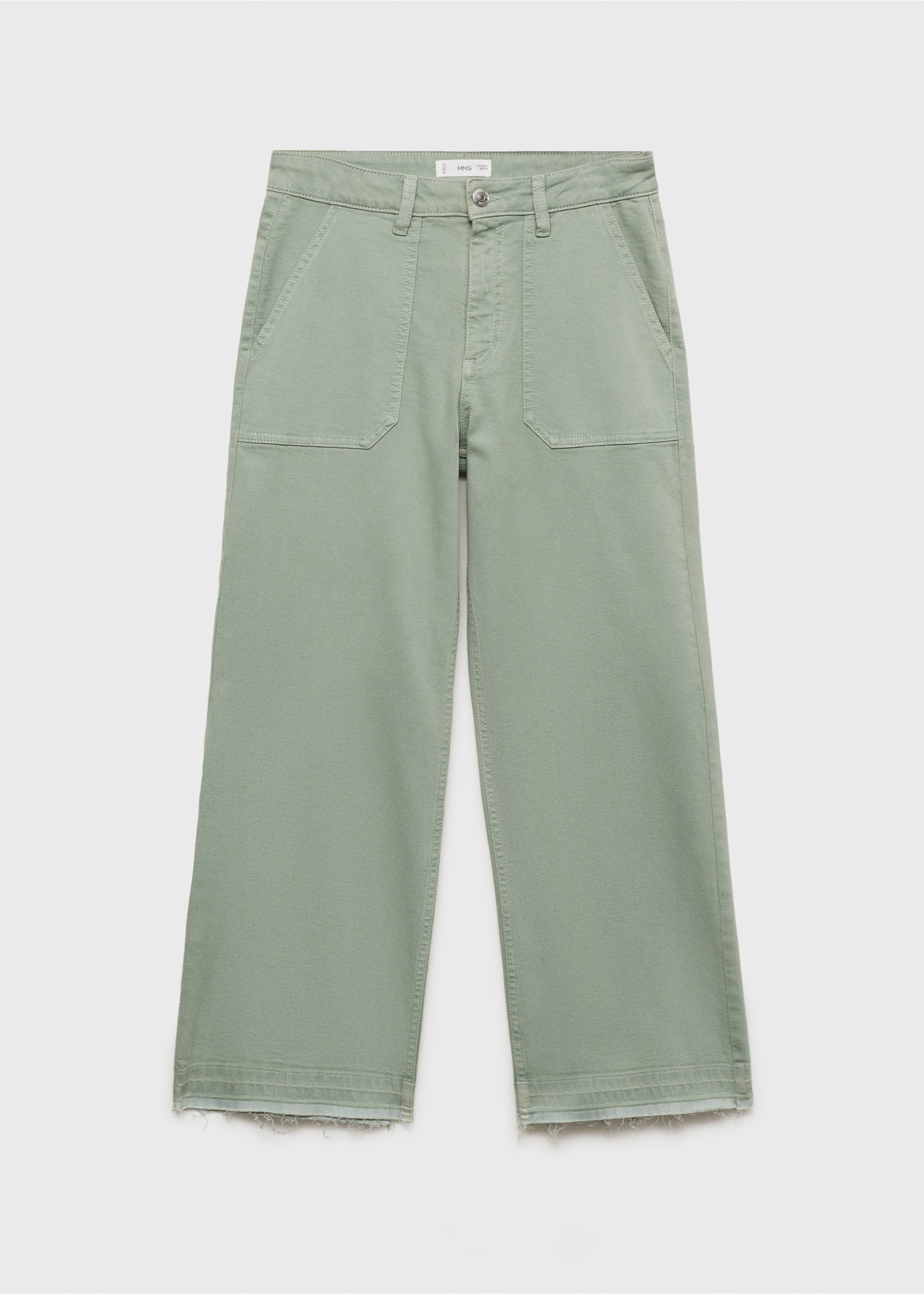 Culotte trousers with pockets - Article without model, Pastel Green. Ref: 87011050-00.