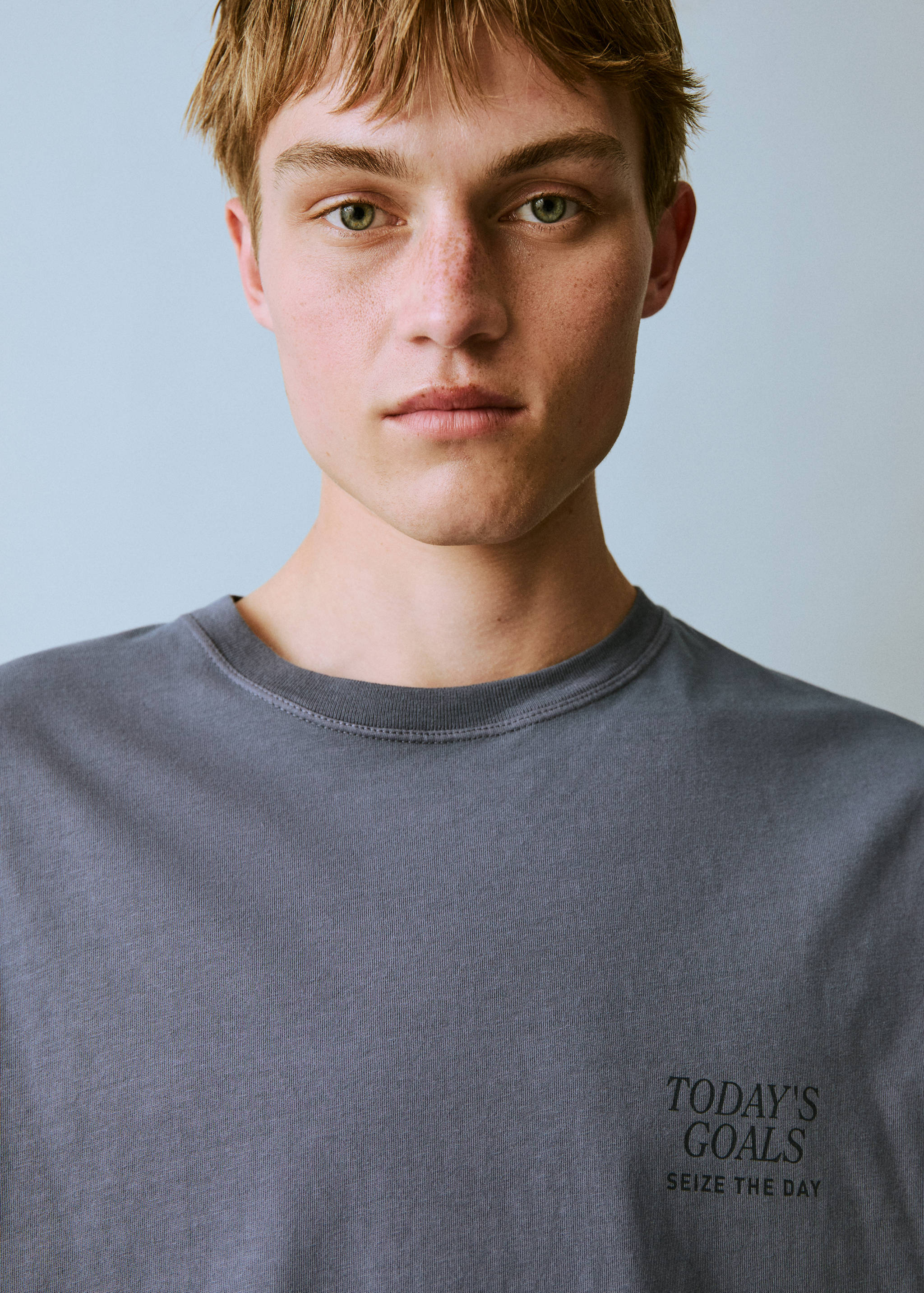 yang li sm ボンテージ　カットソー Printed cotton-blend t-shirt - Teen Boy | MANGO OUTLET USA