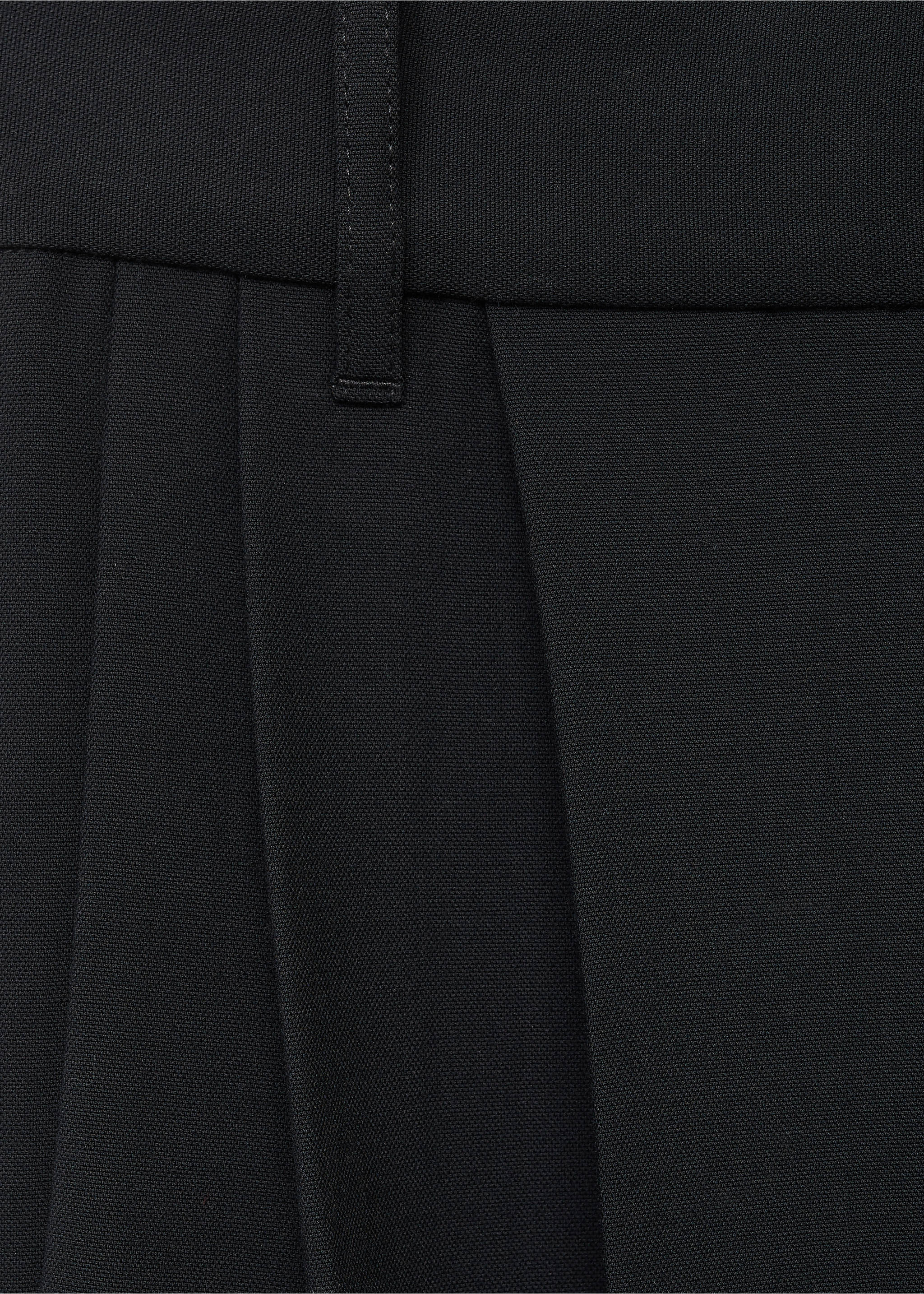 Straight-fit pleated trousers - Details of the article 8, Black. Ref: 87011513-00.