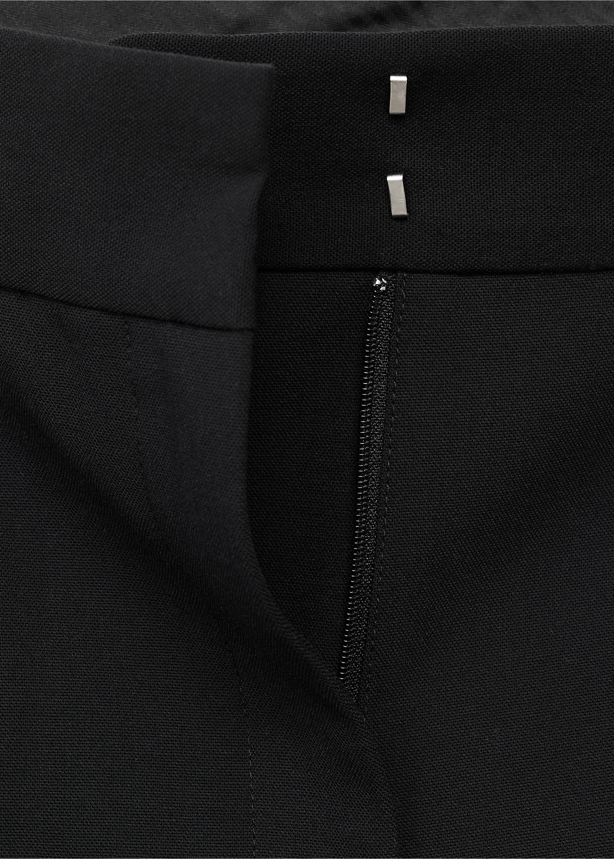 Straight-fit pleated trousers - Details of the article 0, Black. Ref: 87011513-00.