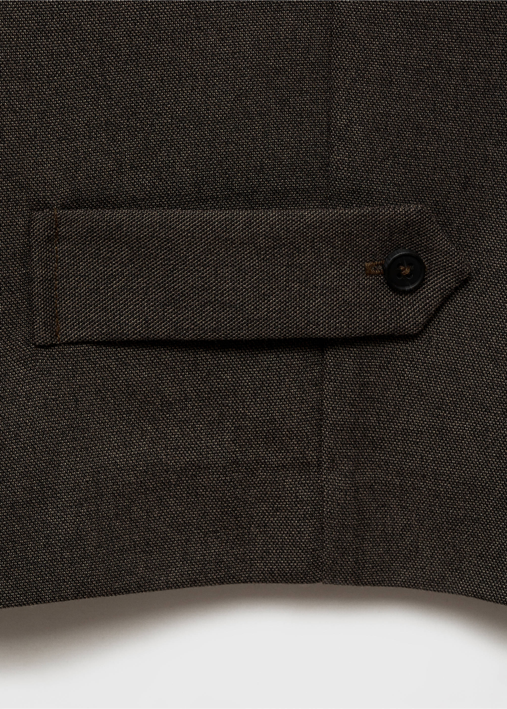 Buttoned-hem wide leg trousers - Details of the article 0, Brown. Ref: 87011515-00.