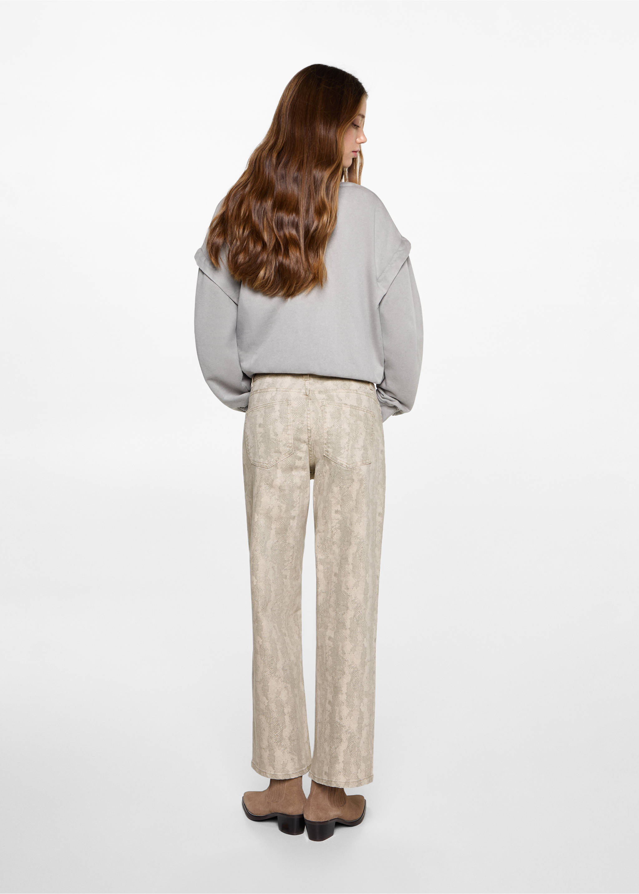 Calças culotte estampadas - Verso do artigo, Cru. Ref: 87011517-00.