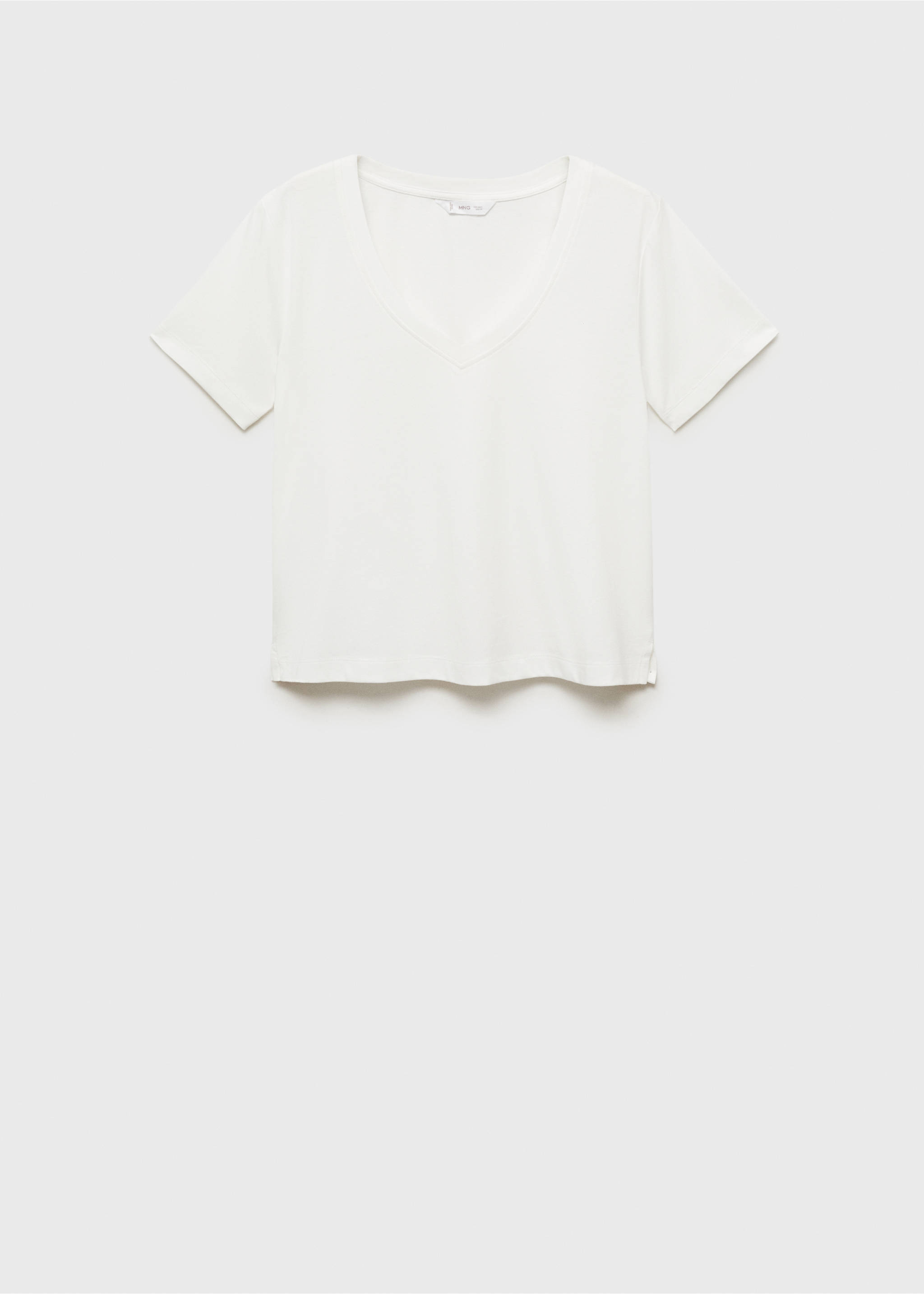 V-neck T-shirt - Article without model, Off White. Ref: 87011518-00.