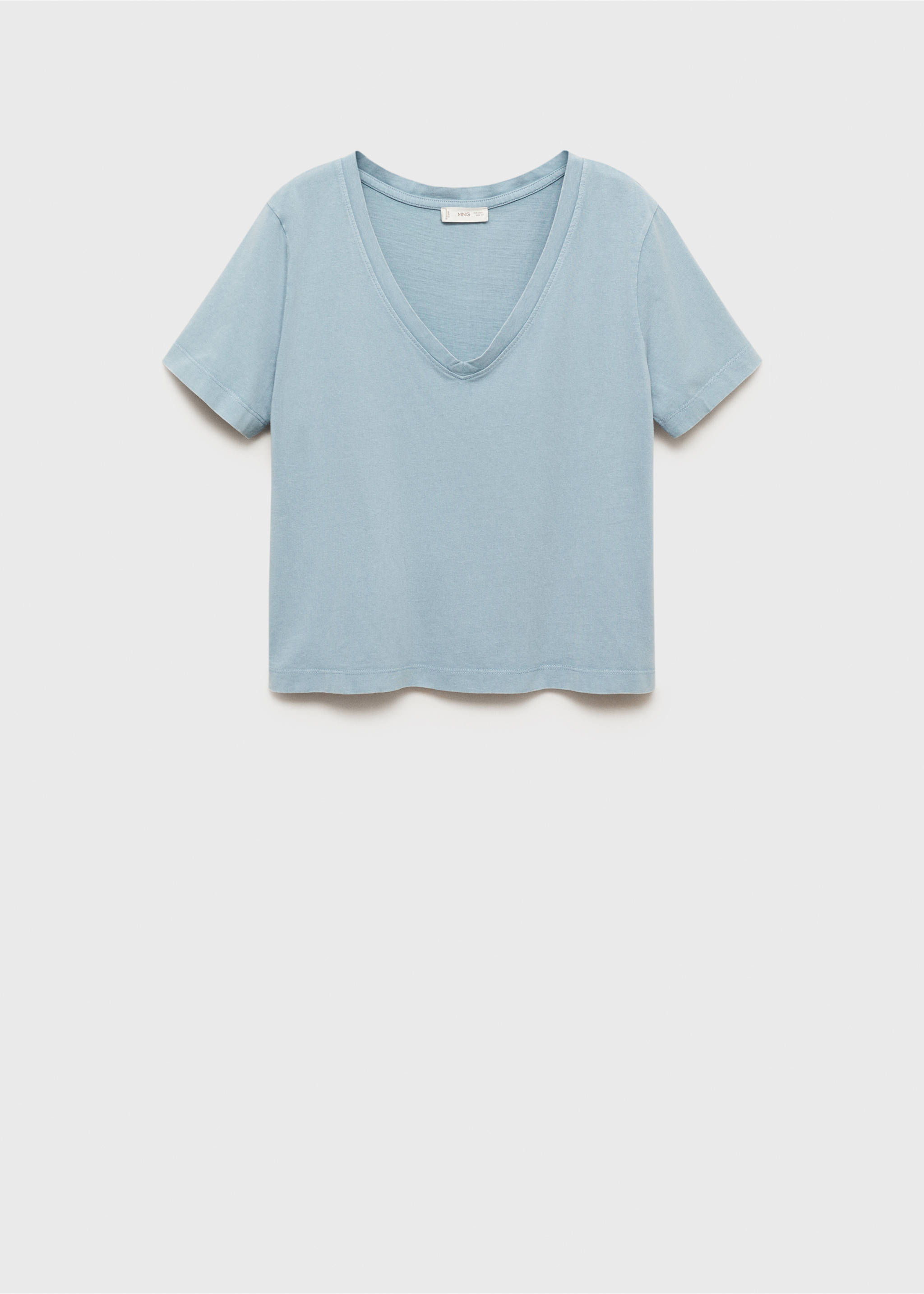 V-neck T-shirt - Article without model, Sky Blue. Ref: 87011521-00.