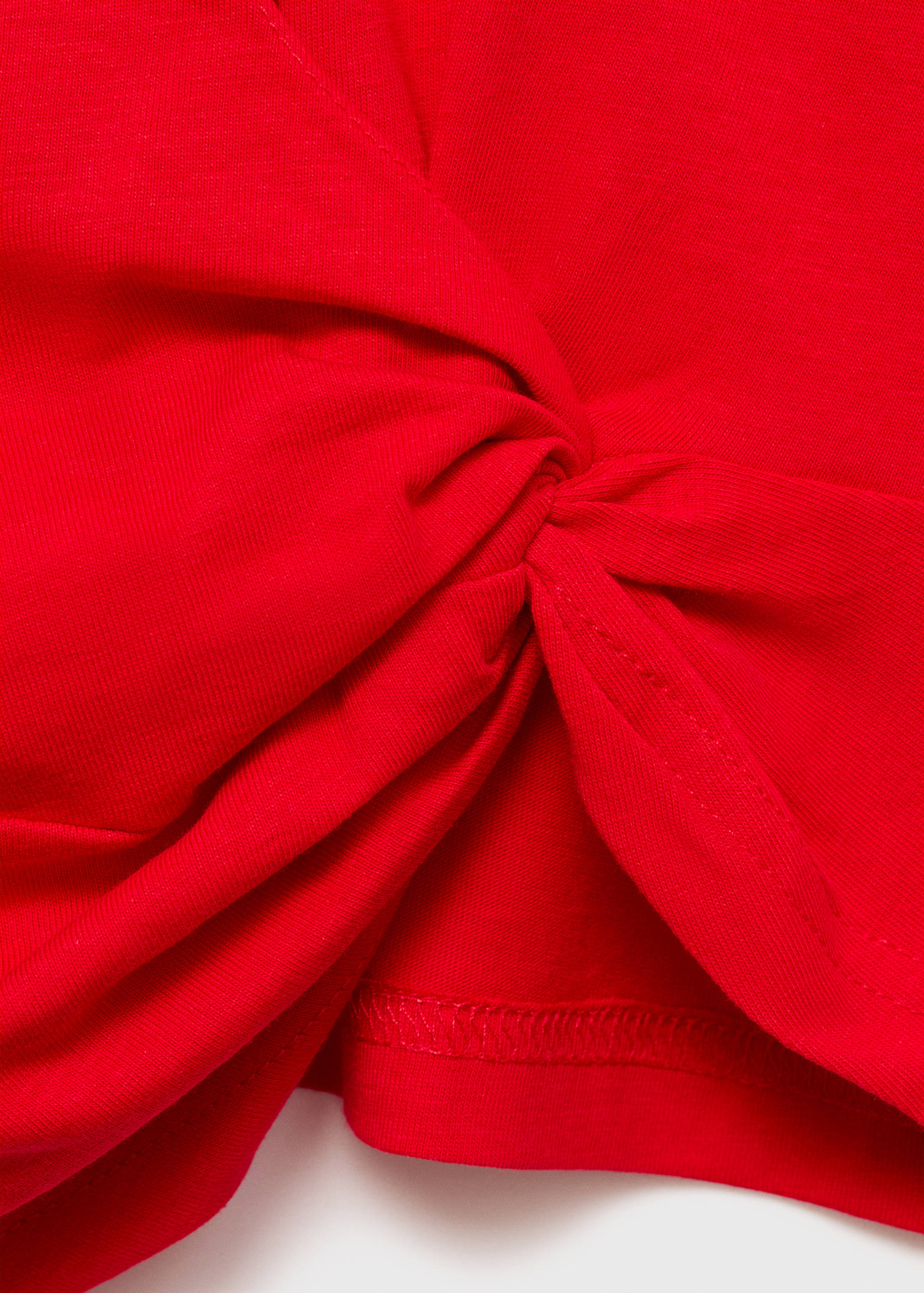 Cotton t-shirt with knot detail - Details of the article 0