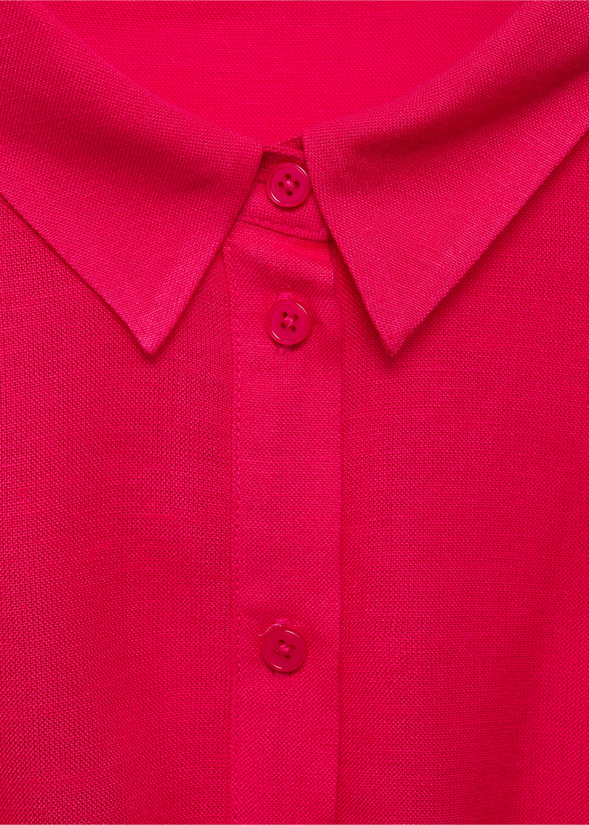 Knot detail shirt dress - Details of the article 8, Red. Ref: 87012534-00.