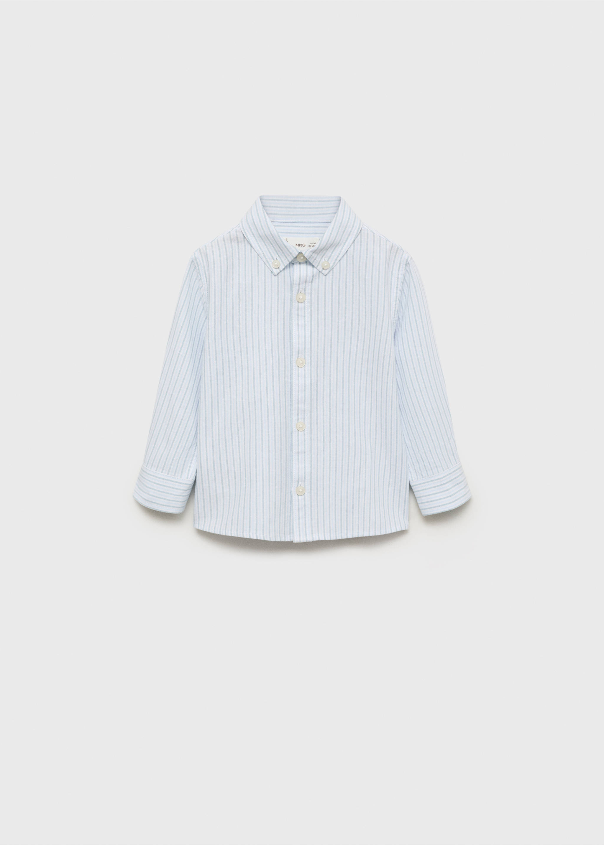 Striped cotton shirt - Article without model, Aqua Green. Ref: 87012536-00.