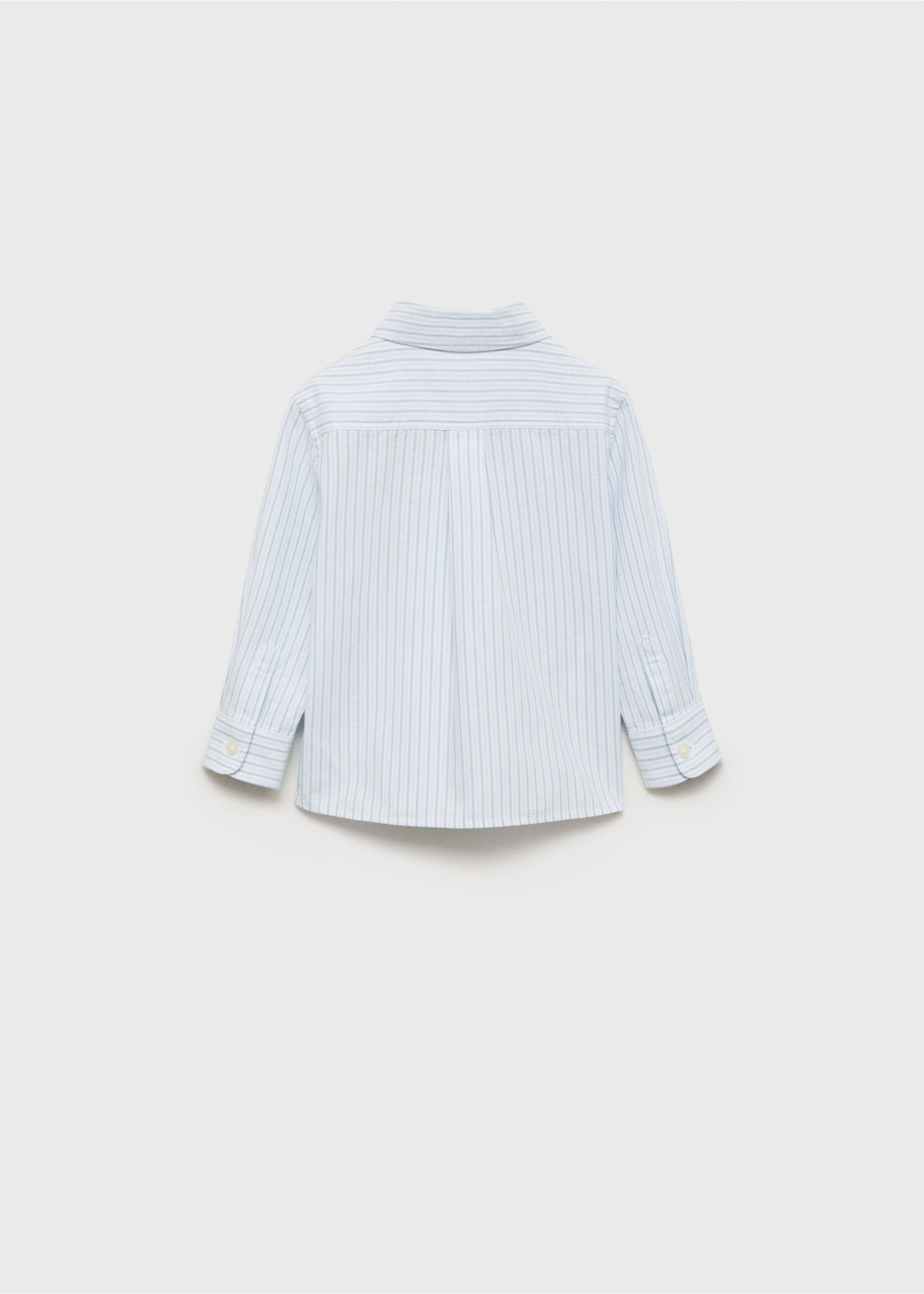 Striped cotton shirt - Reverse of the article, Aqua Green. Ref: 87012536-00.