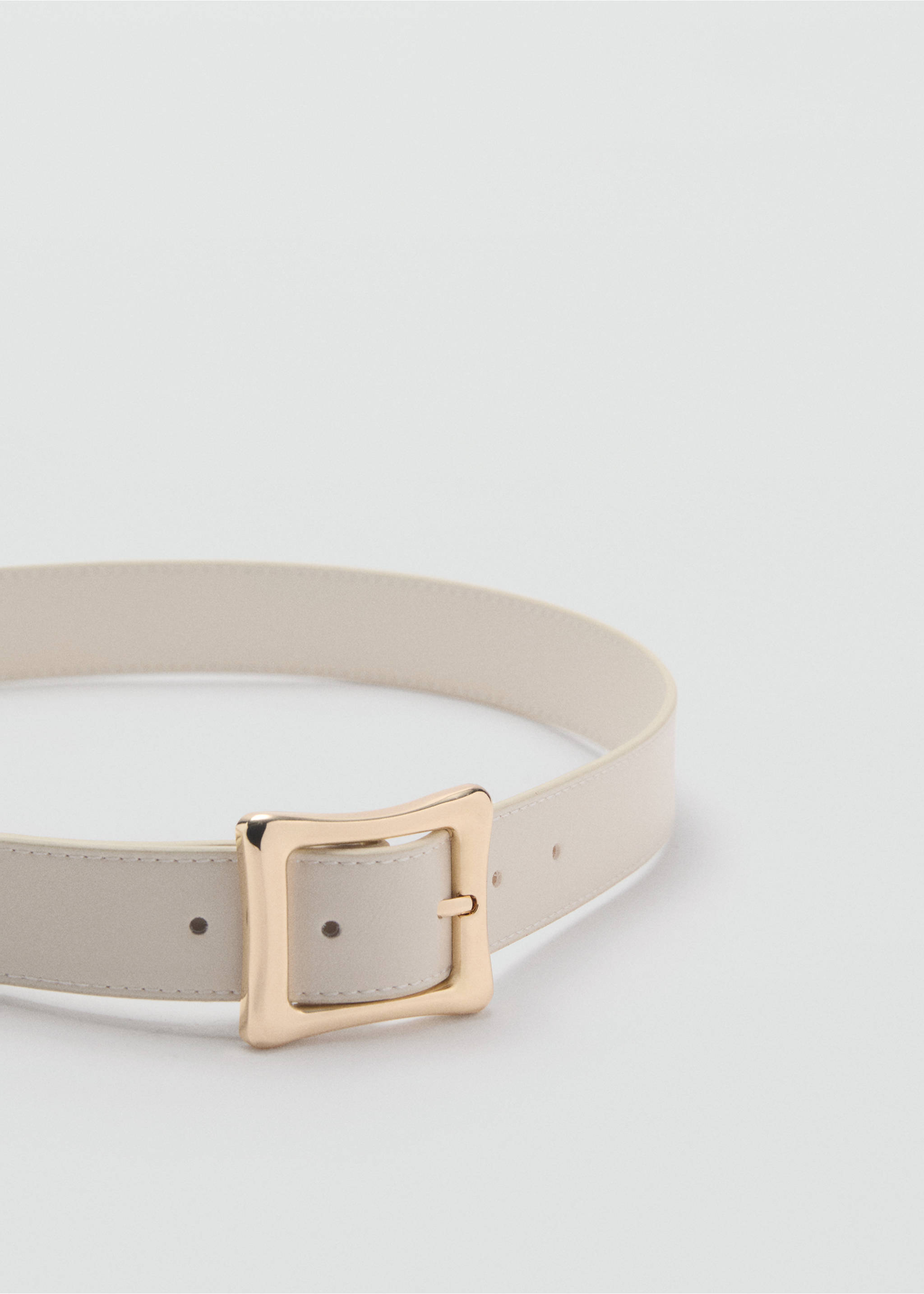 Square buckle belt - Medium plane, Ecru. Ref: 87012538-00.