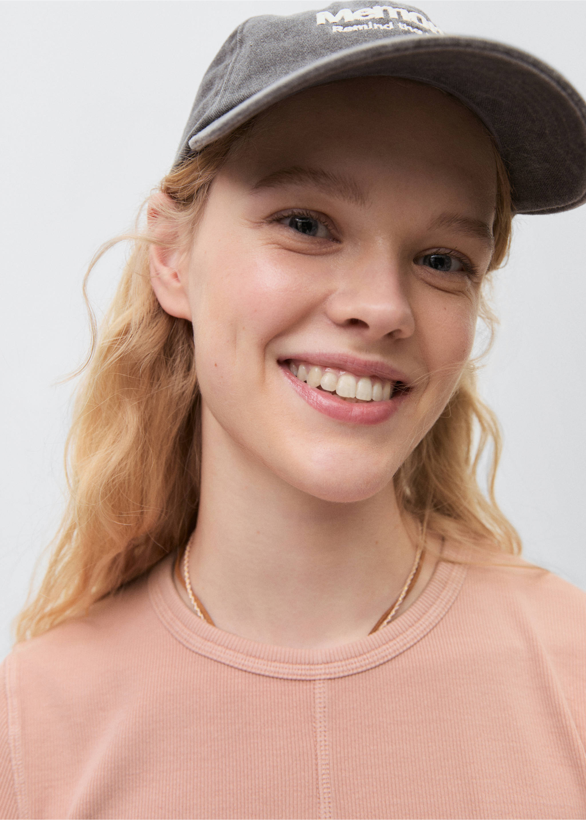 Koszulka prążkowana crop - Szczegóły artykułu 1, Blady róż. Ref: 87012540-00.