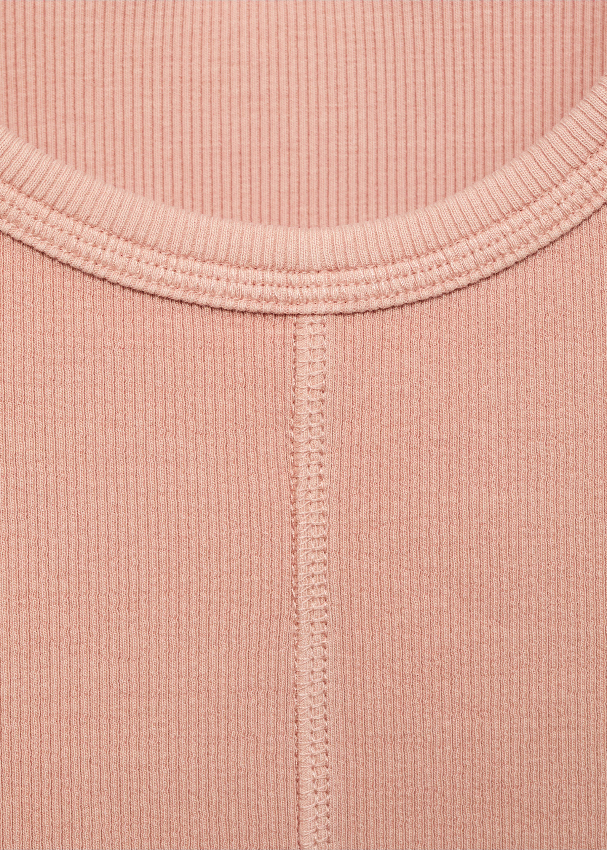 Koszulka prążkowana crop - Szczegóły artykułu 8, Blady róż. Ref: 87012540-00.