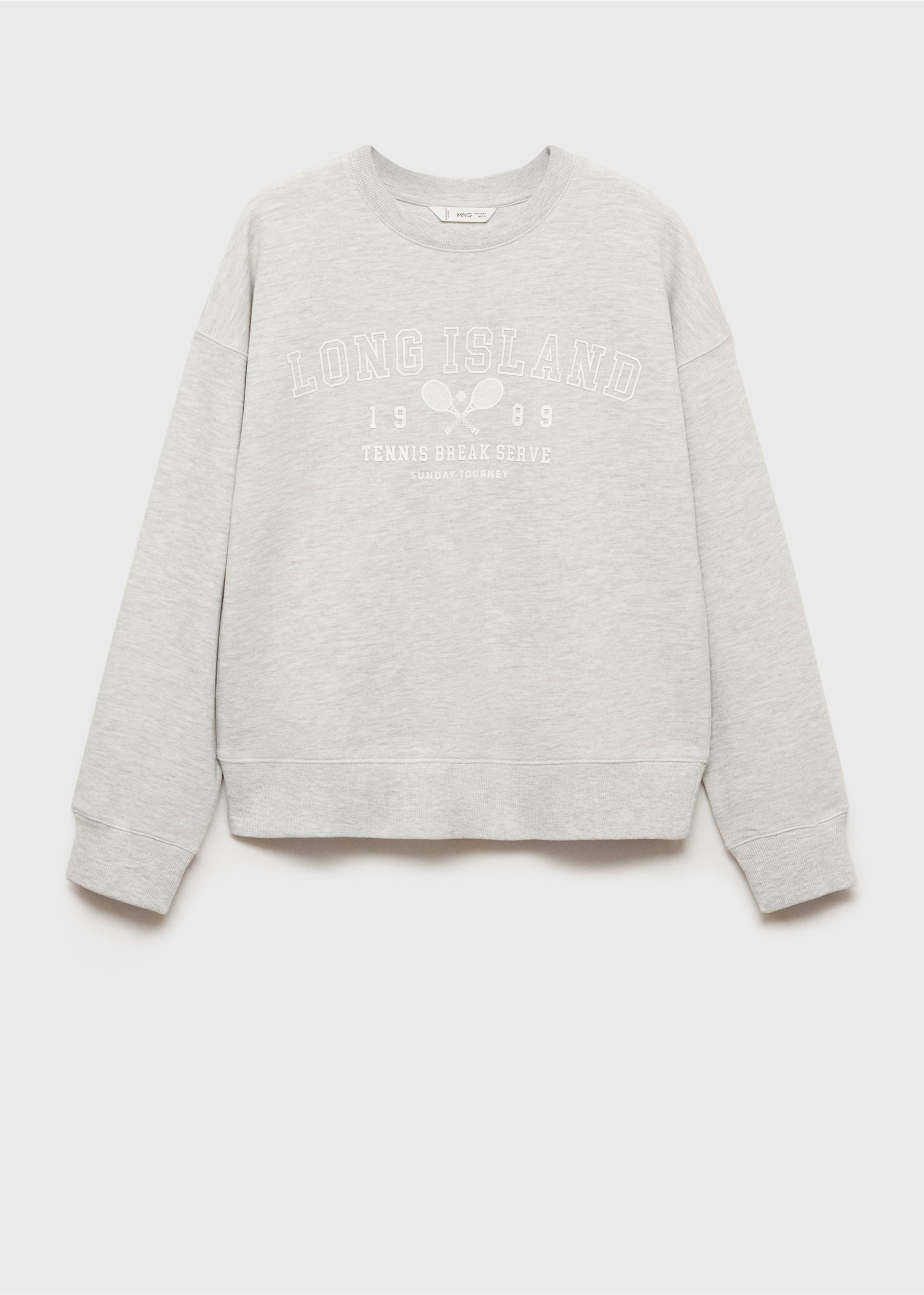 Printed cotton sweatshirt - Article without model, Light Heather Grey. Ref: 87012542-00.