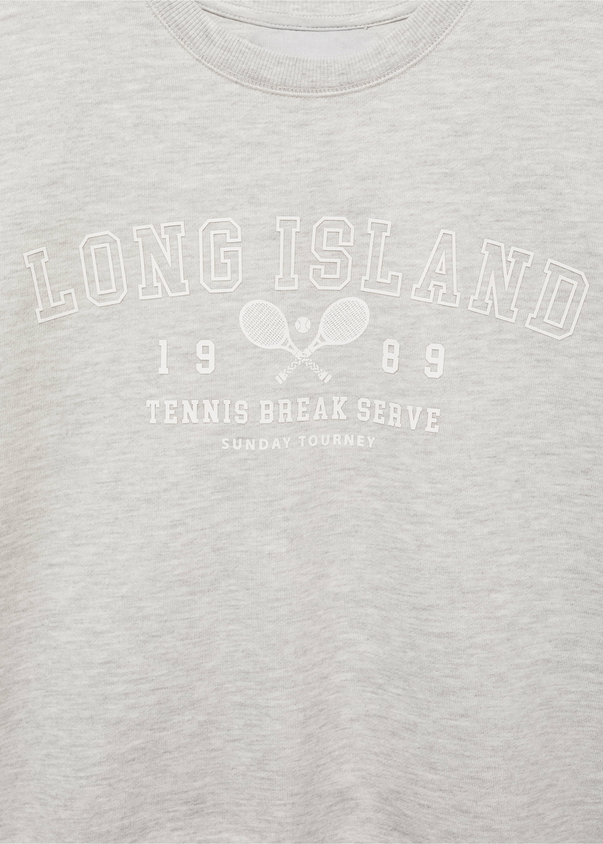 Printed cotton sweatshirt - Details of the article 8, Light Heather Grey. Ref: 87012542-00.