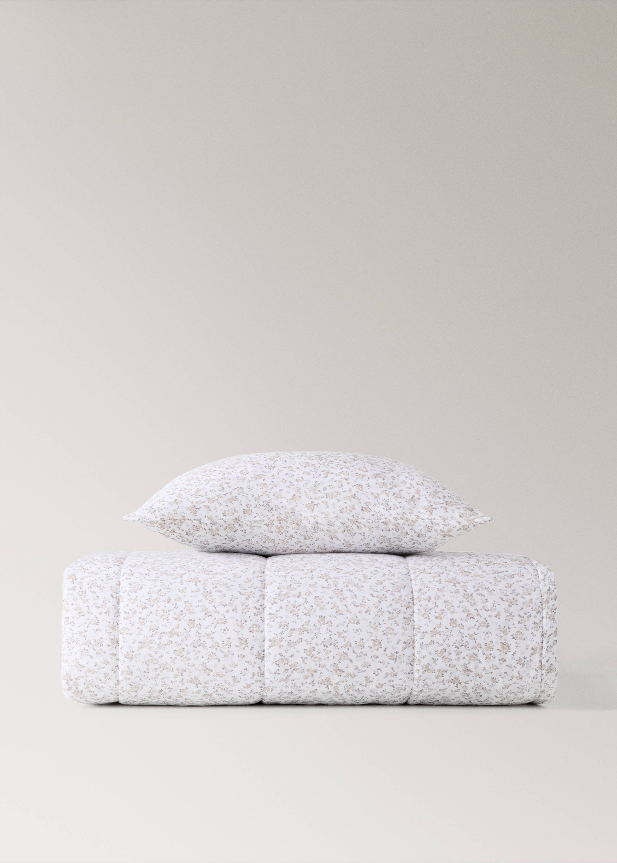 Baumwollbettdecke mit Blumenprint für 90/105 cm Kinderbett - Detail des Artikels 3, Beige. Ref: 87012549-00.