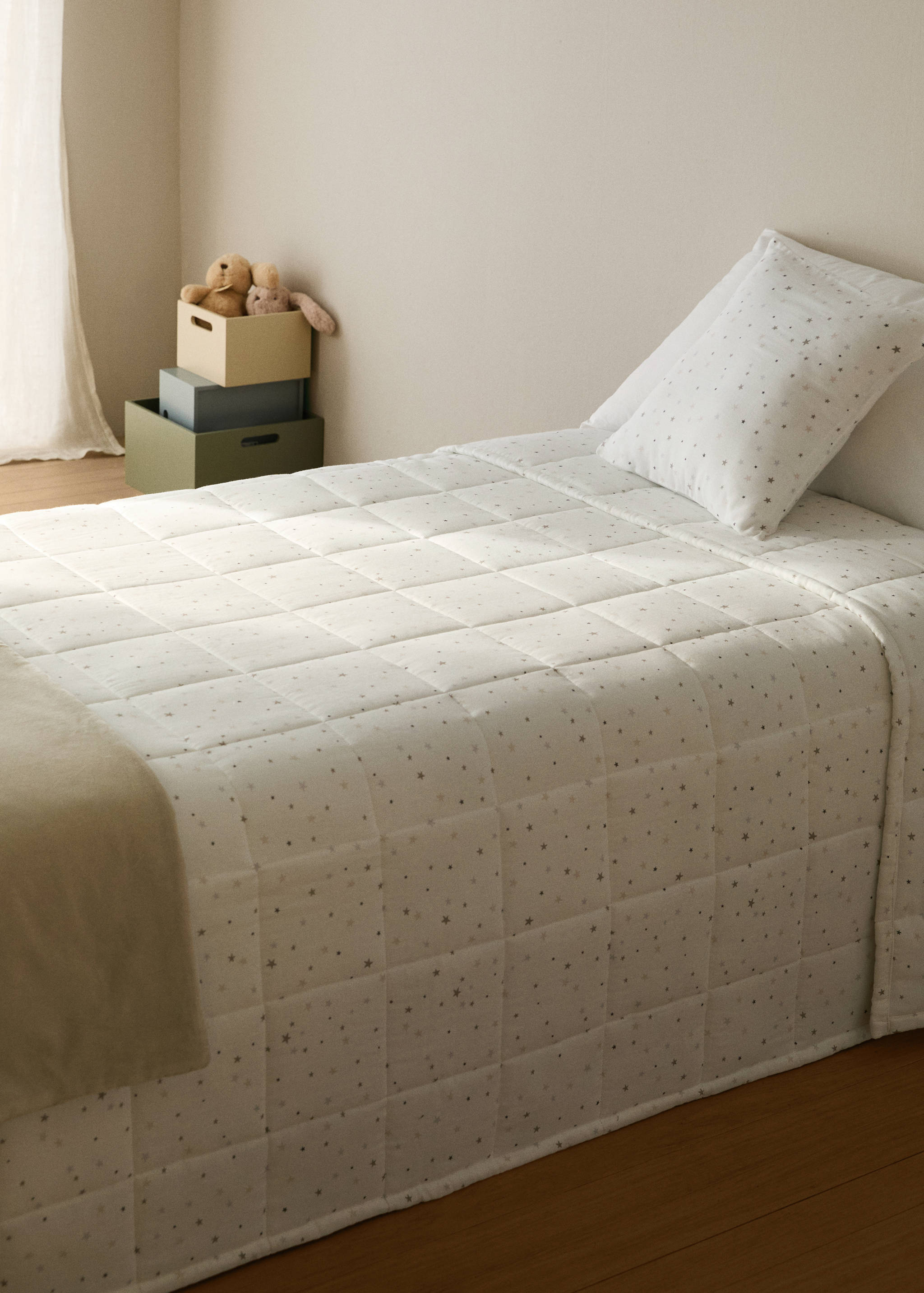 Baumwollbettdecke mit Blumenprint für 90/105 cm Kinderbett - Allgemeine Ansicht