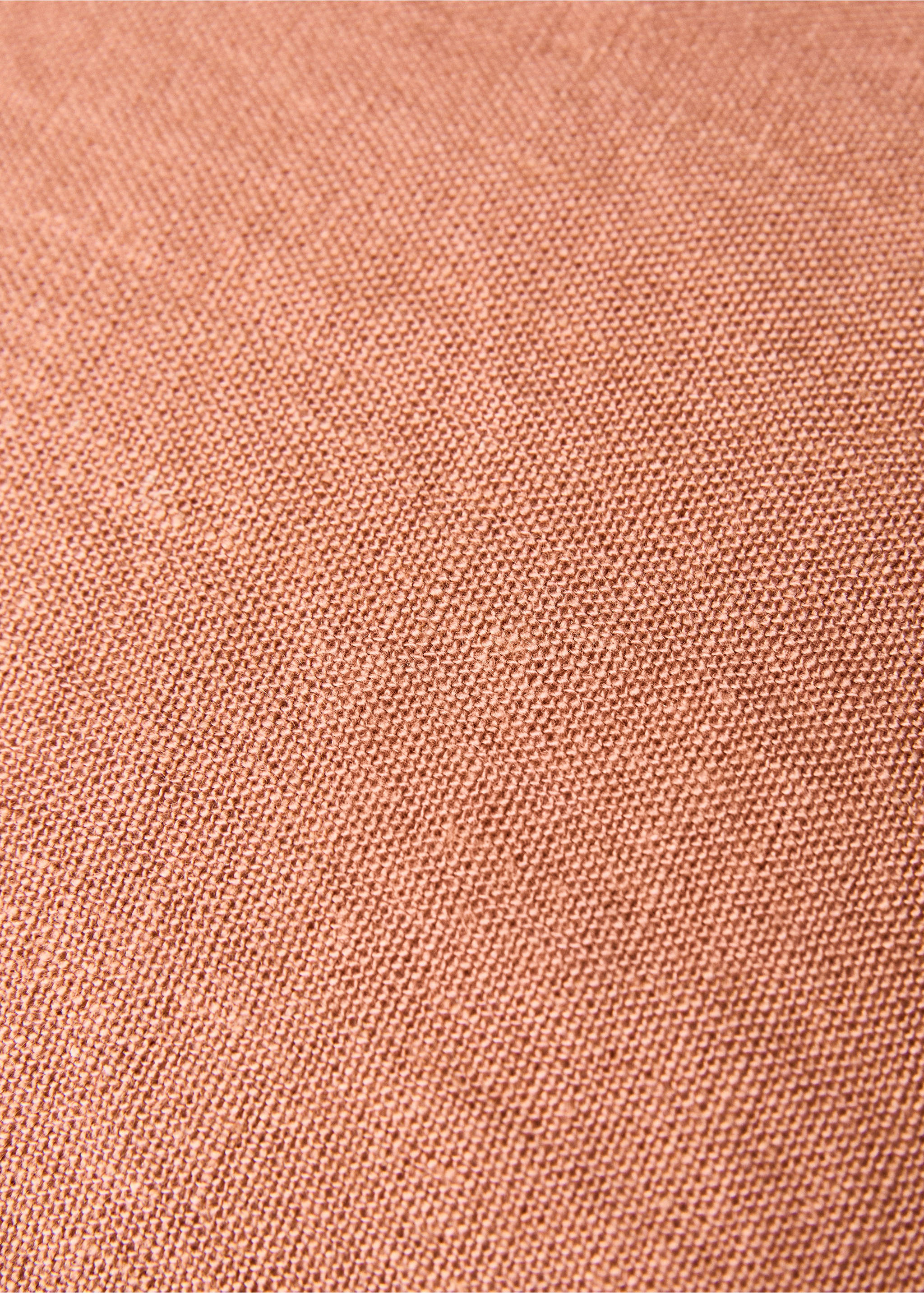 Linen cushion cover with fringes 50x50 cm - Details of the article 3, Pink. Ref: 87012899-00.