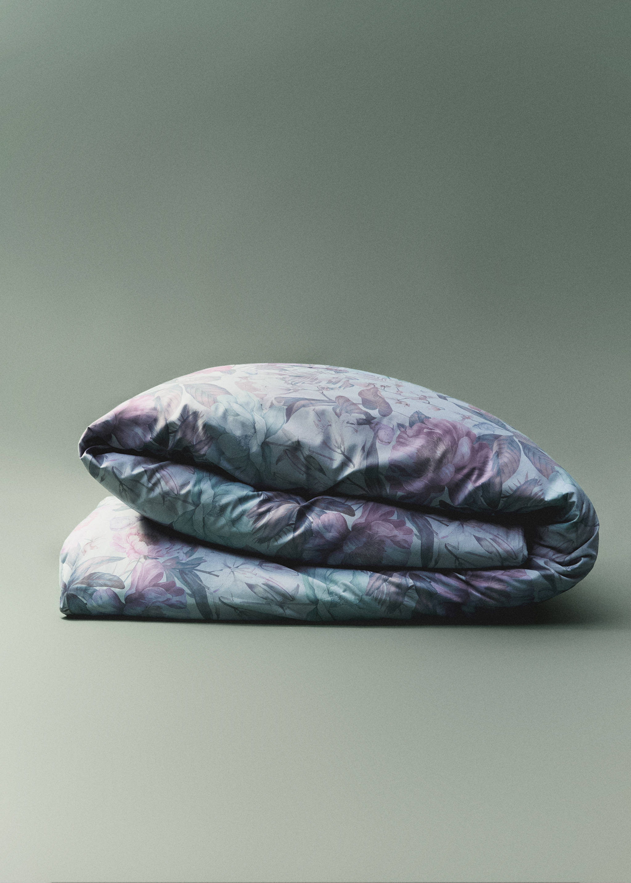 Cotton percale multi-coloured floral-print duvet cover King bed - Details of the article 8