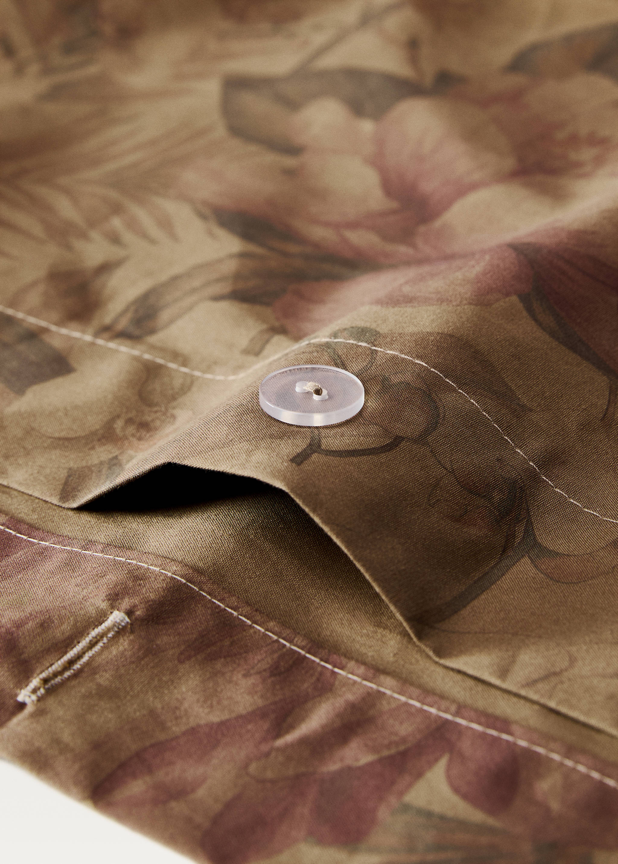 Bettbezug aus Baumwollperkal mit mehrfarbigem Blumenmuster für Bett 180/200 cm - Detail des Artikels 1