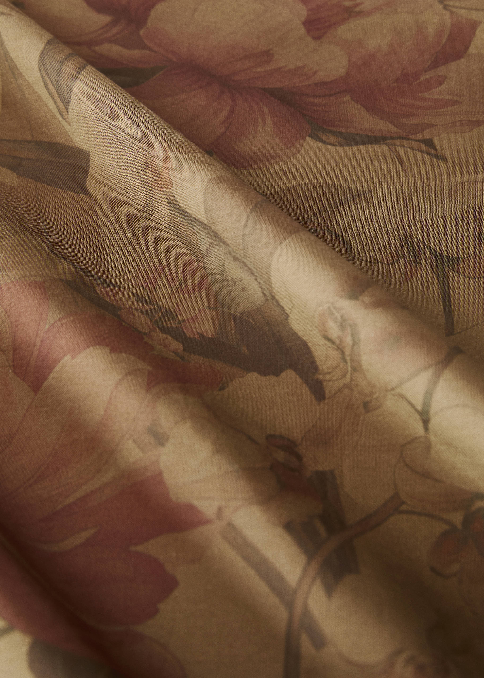 Oberlaken aus Baumwoll-Perkal mit mehrfarbigem Blumenmuster, Bett 90 cm - Detail des Artikels 3