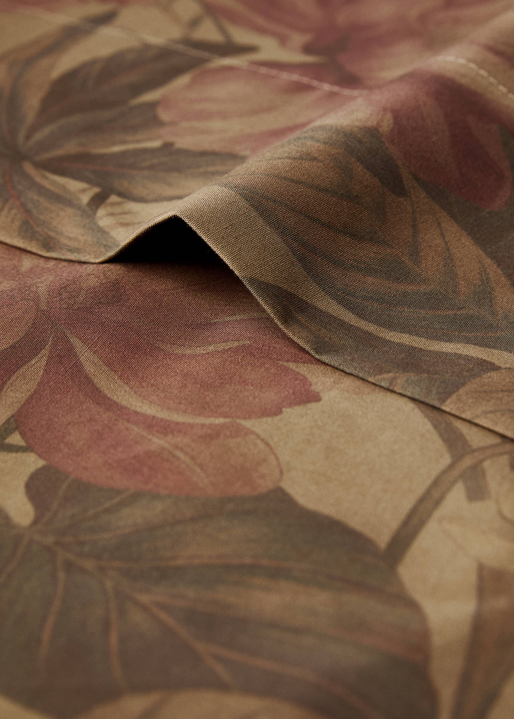 Cotton percale multi-coloured floral-print top sheet for 150/160cm bed - Details of the article 1