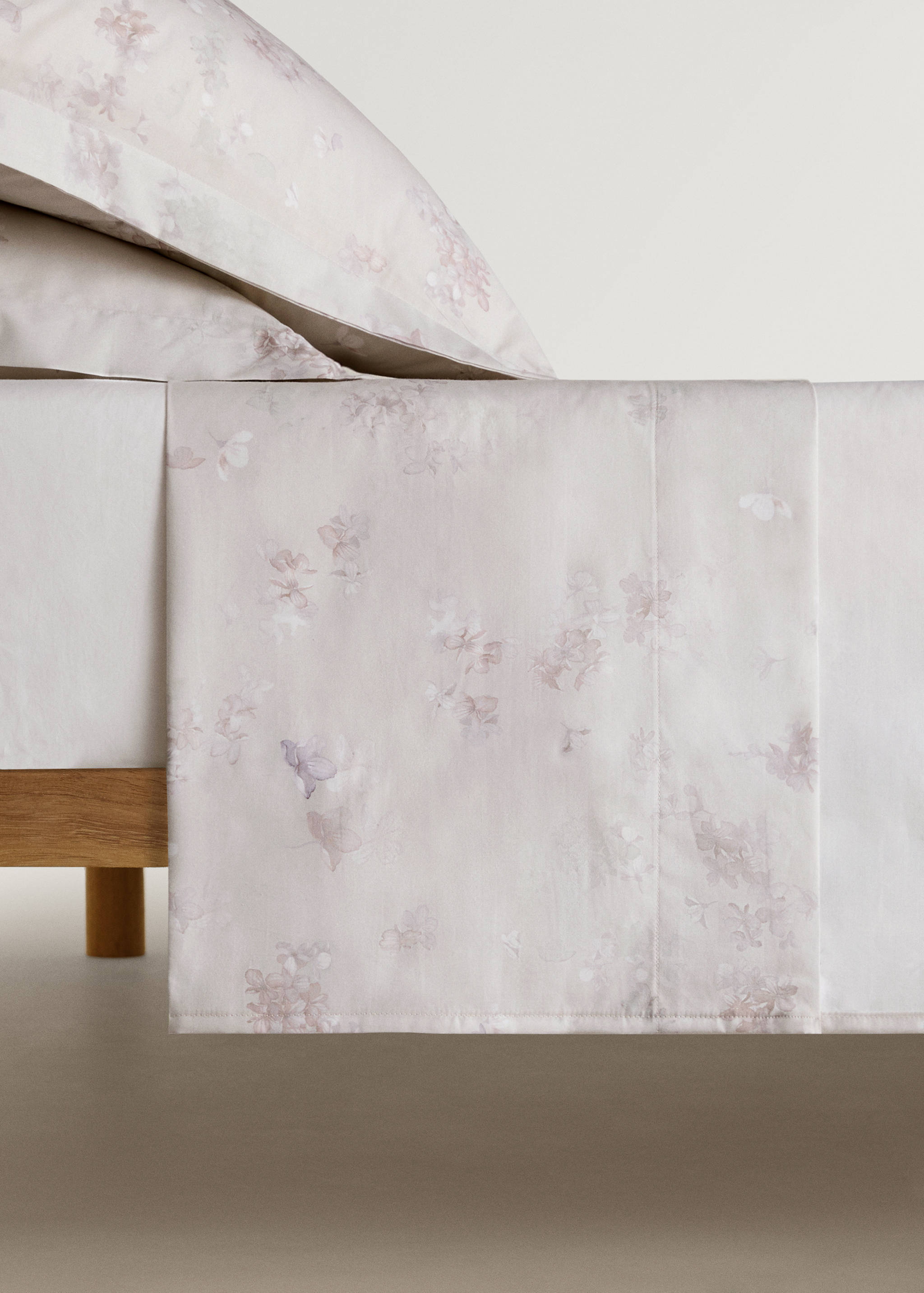 Llençol de sobre cotó percala estampat flor romàntica llit 90 cm - Article sense model