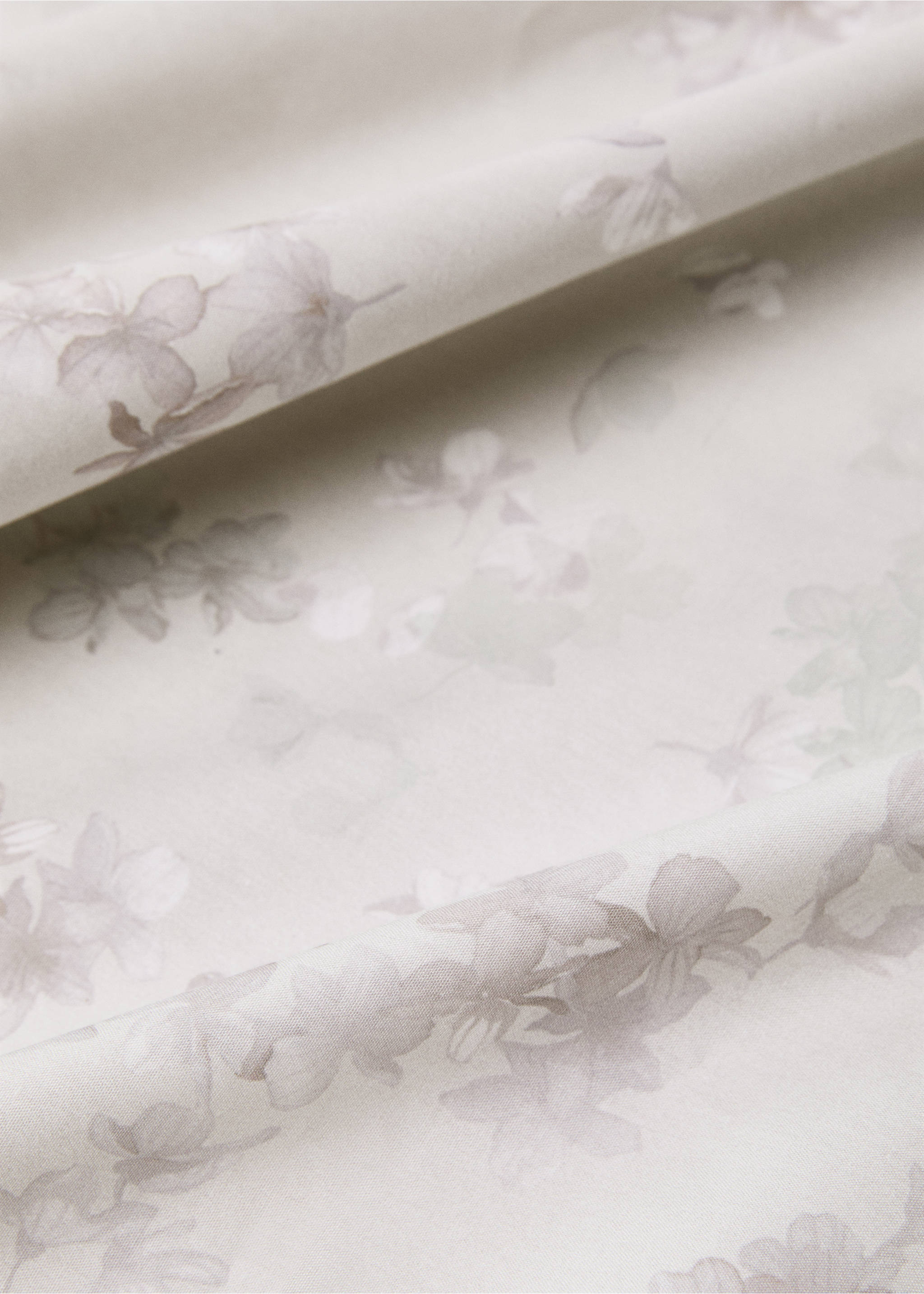 Oberlaken aus Baumwoll-Perkal mit romantischem Blumenprint für 90 cm Bett - Detail des Artikels 3, Waldgrün. Ref: 87012936-00.