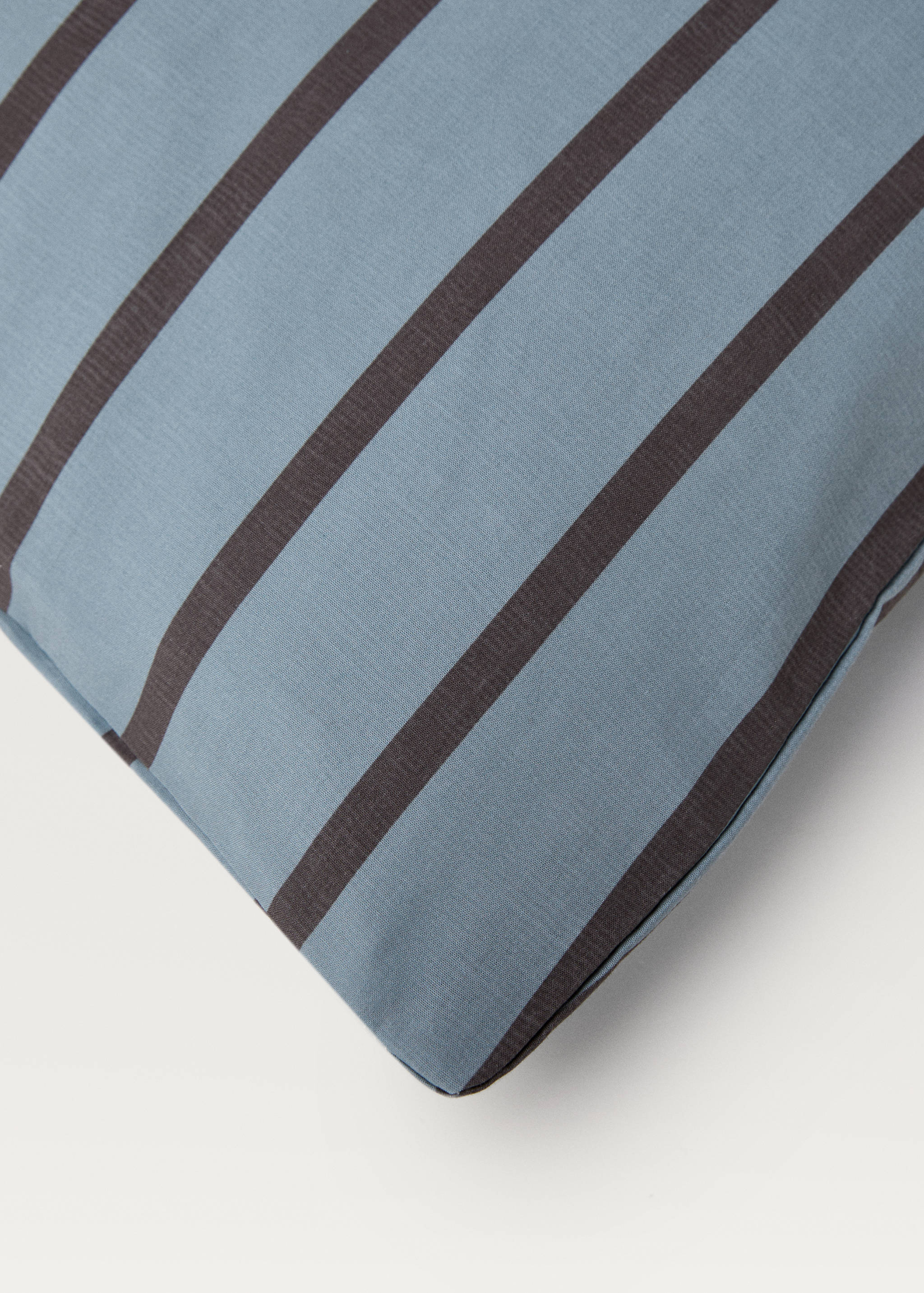 Percale cotton multi-striped duvet cover Single bed - Details of the article 1