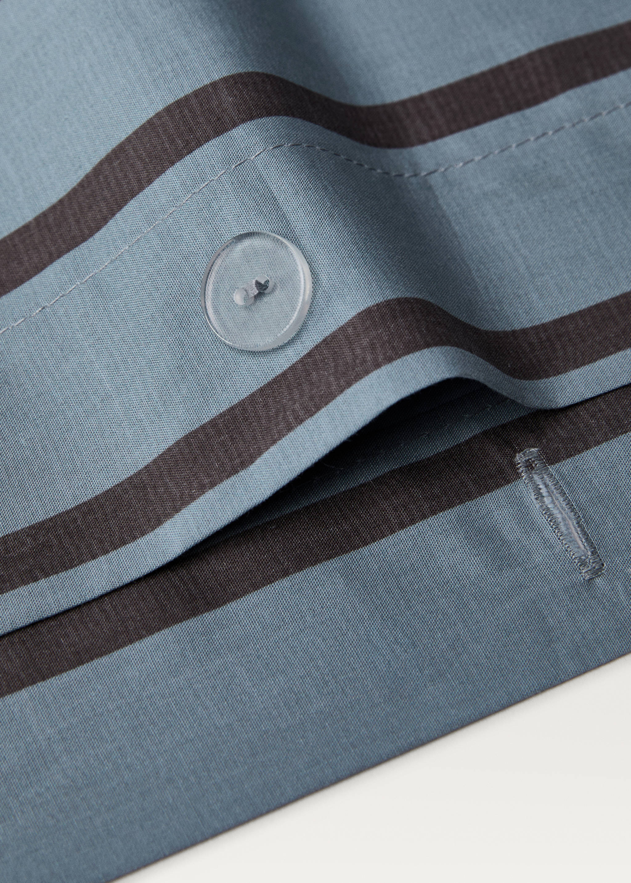 Percale cotton multi-striped duvet cover Single bed - Details of the article 2