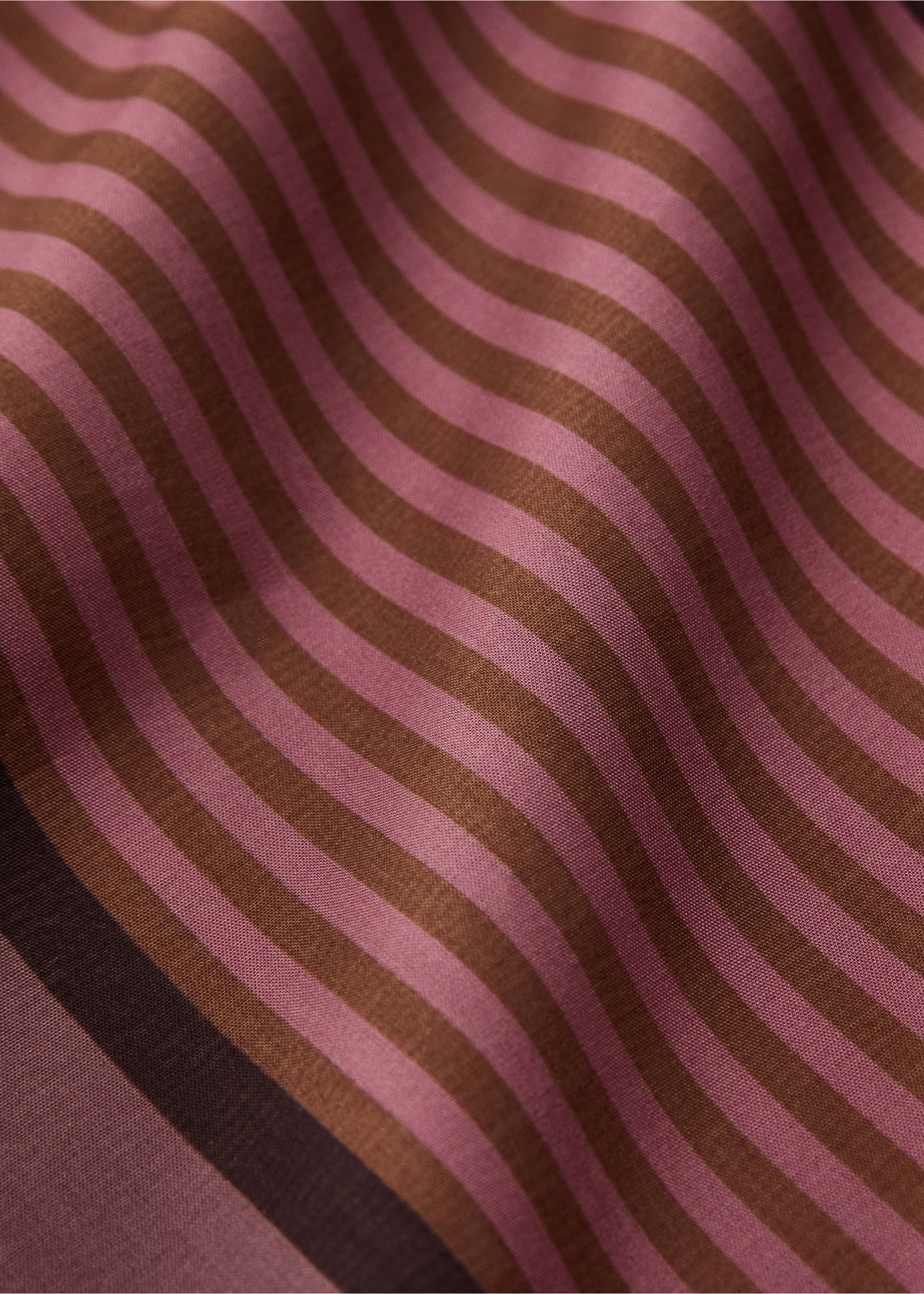 Percale cotton multi-striped duvet cover Single bed - Details of the article 3, Pink. Ref: 87012938-00.
