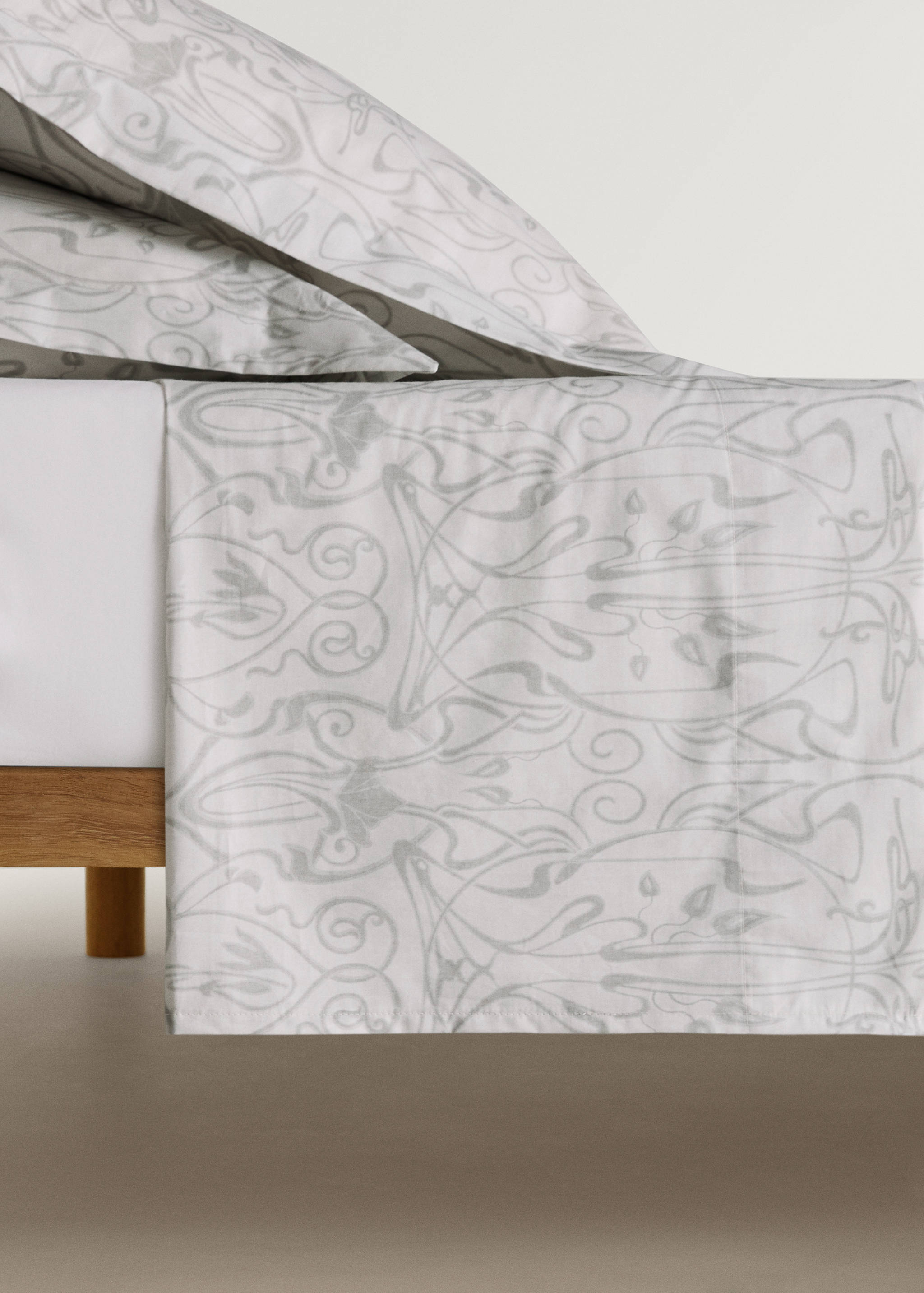 Oberlaken aus Baumwoll-Perkal mit ornamentalem Muster für 135/140 cm Bett - Artikel ohne Model