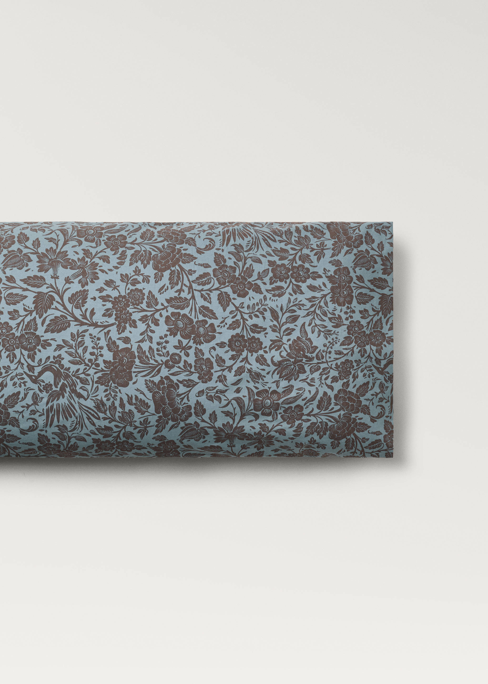 Kissenbezug aus Baumwollperkal mit zweifarbigem Blumenmuster 45x110 cm - Artikel ohne Model