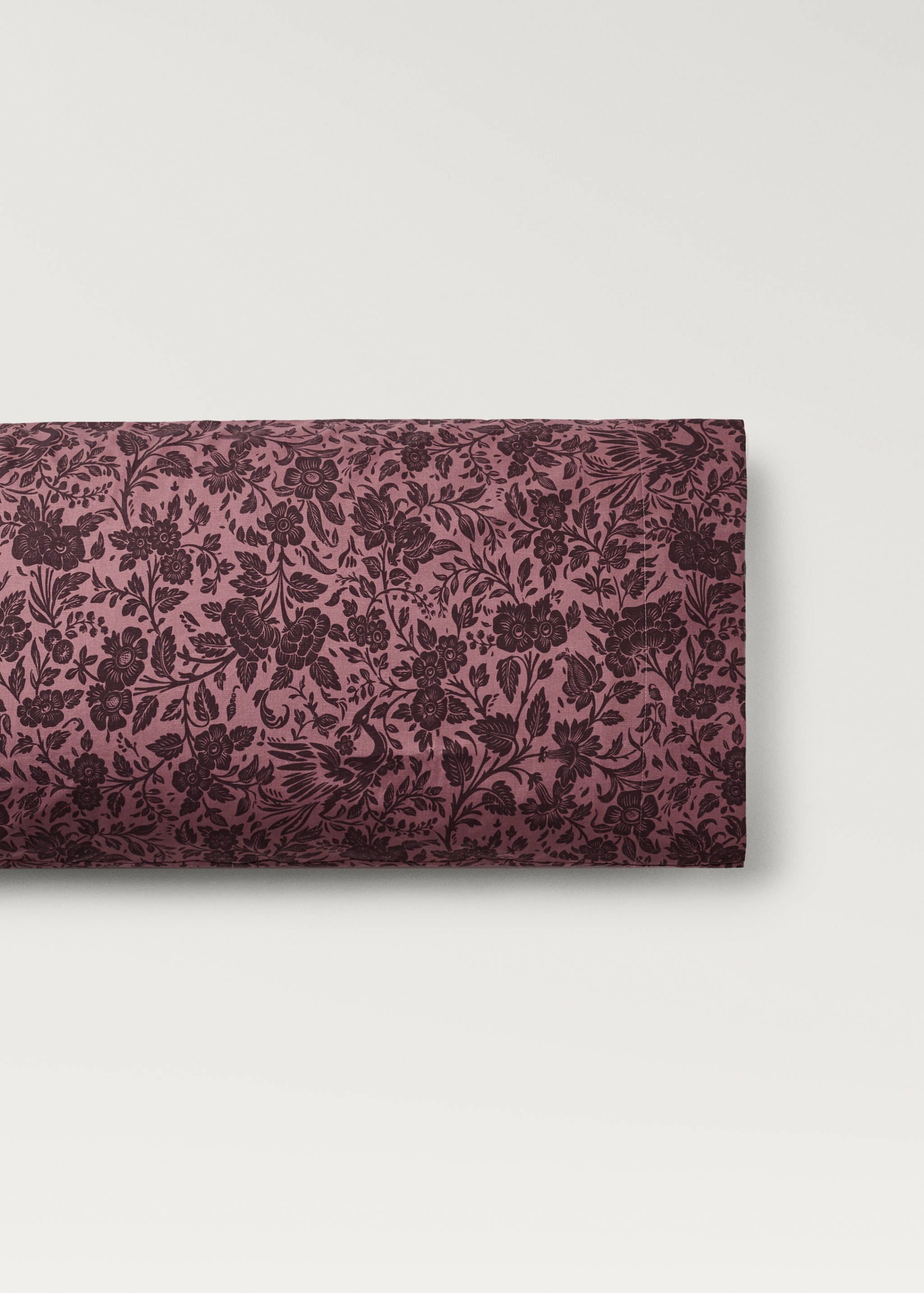 Kissenbezug aus Baumwollperkal mit zweifarbigem Blumenmuster 45x110 cm - Artikel ohne Model