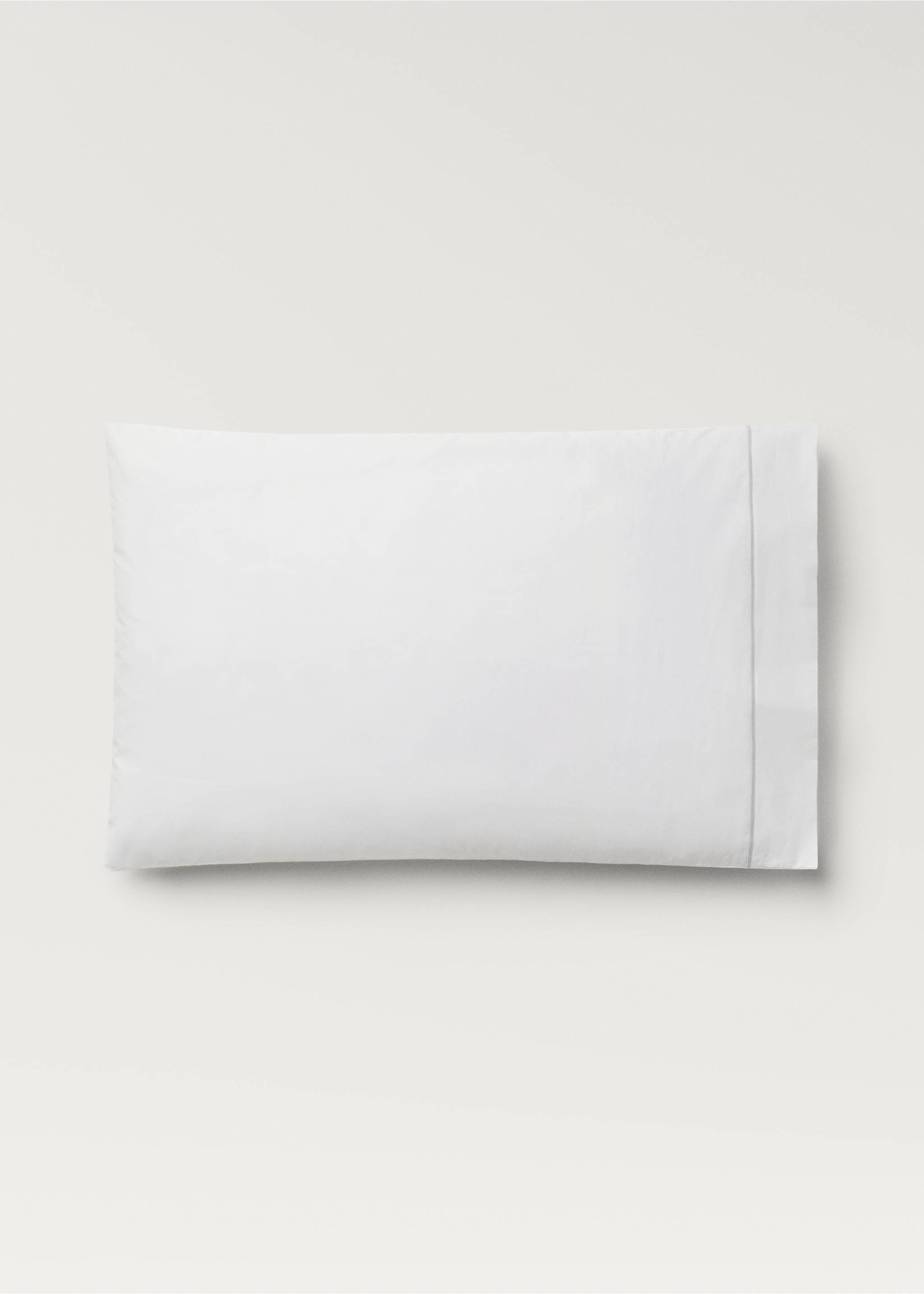 Two cotton percale pillowcases with scalloped detail 50x75 cm - Article without model, Grey. Ref: 87012953-00.