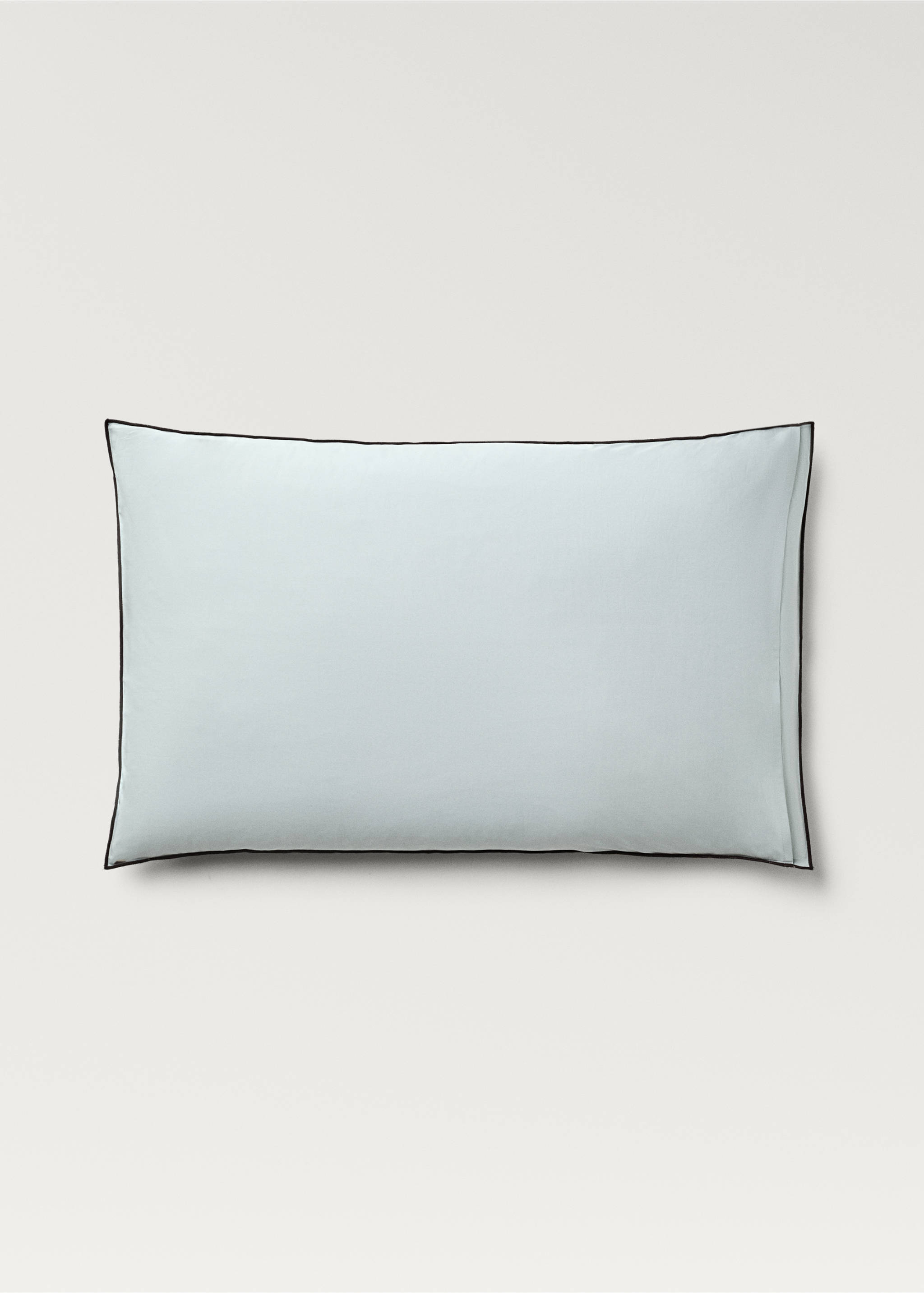 Two cotton percale reversible pillowcases 50x75 cm - Details of the article 1, Green. Ref: 87012956-00.